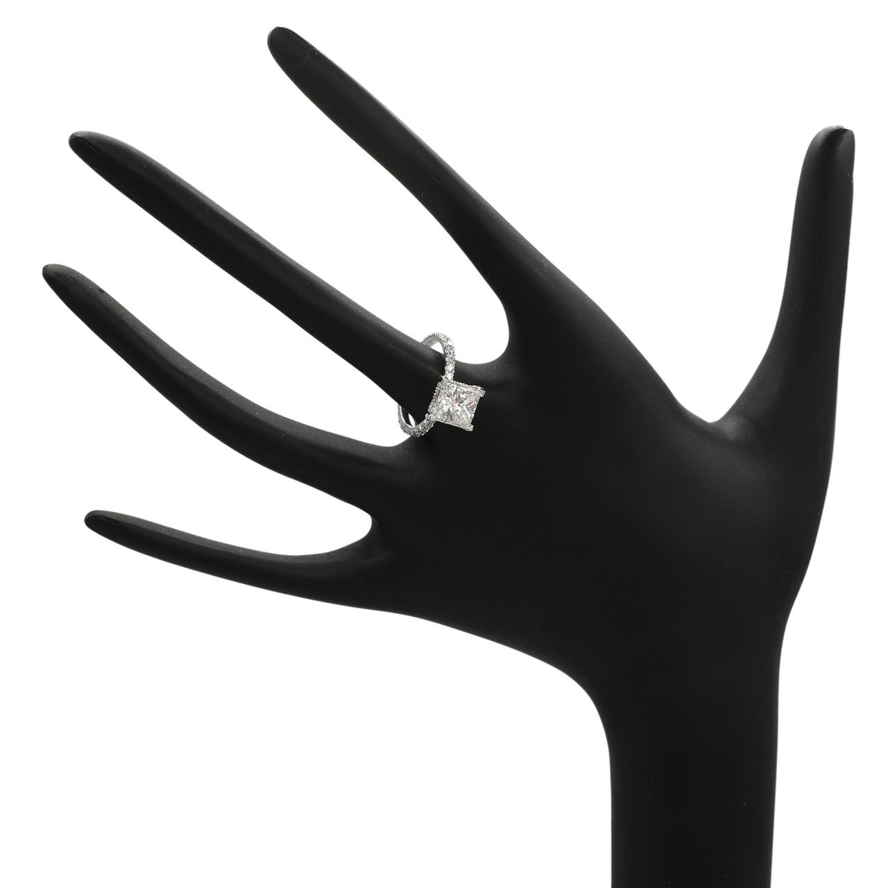 Exclusive 18K White Gold 3.01 Carat Princess Cut Diamond Ring — 5 — Top View