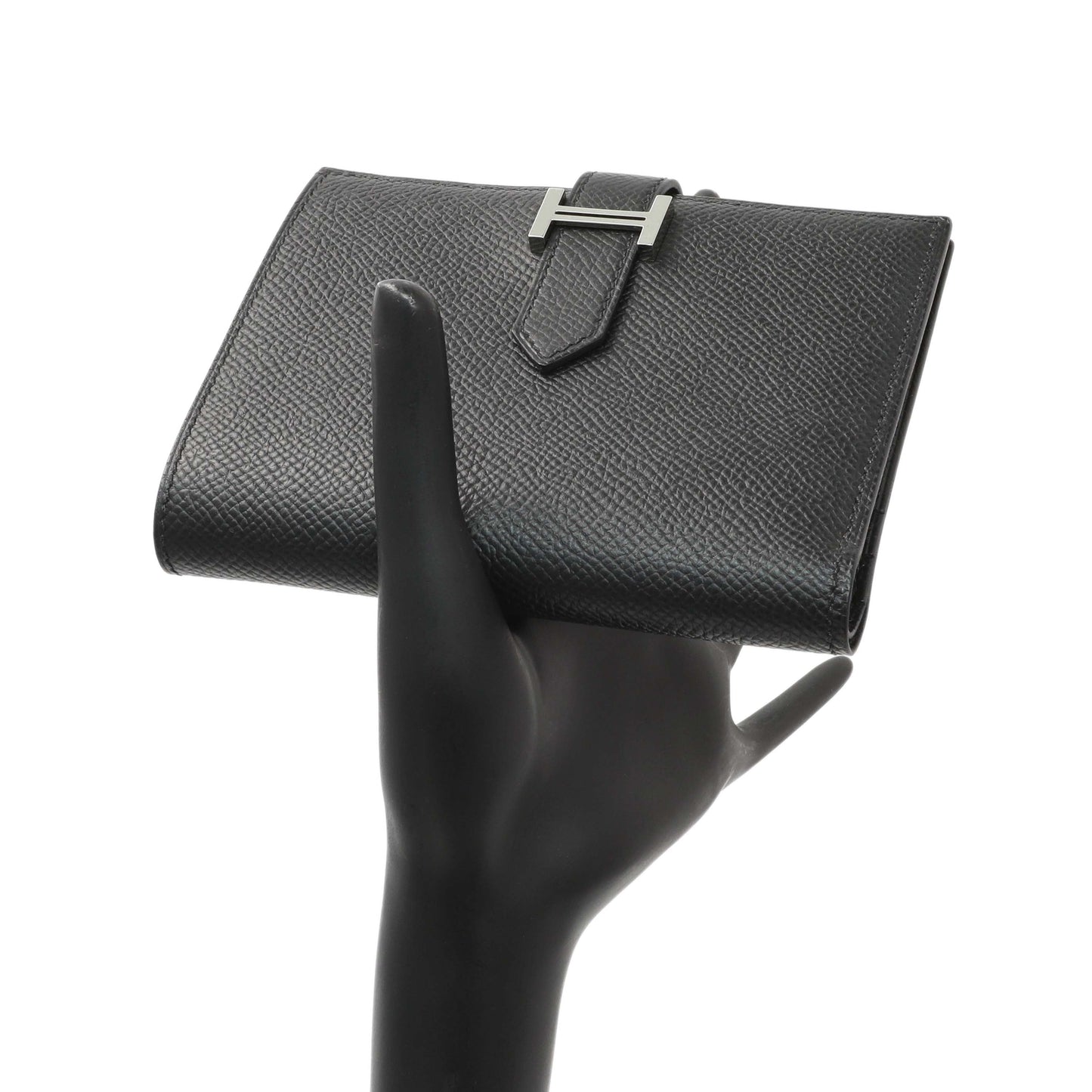Exclusive Hermes Black Epsom Bearn Compact Wallet — Alternate View 7