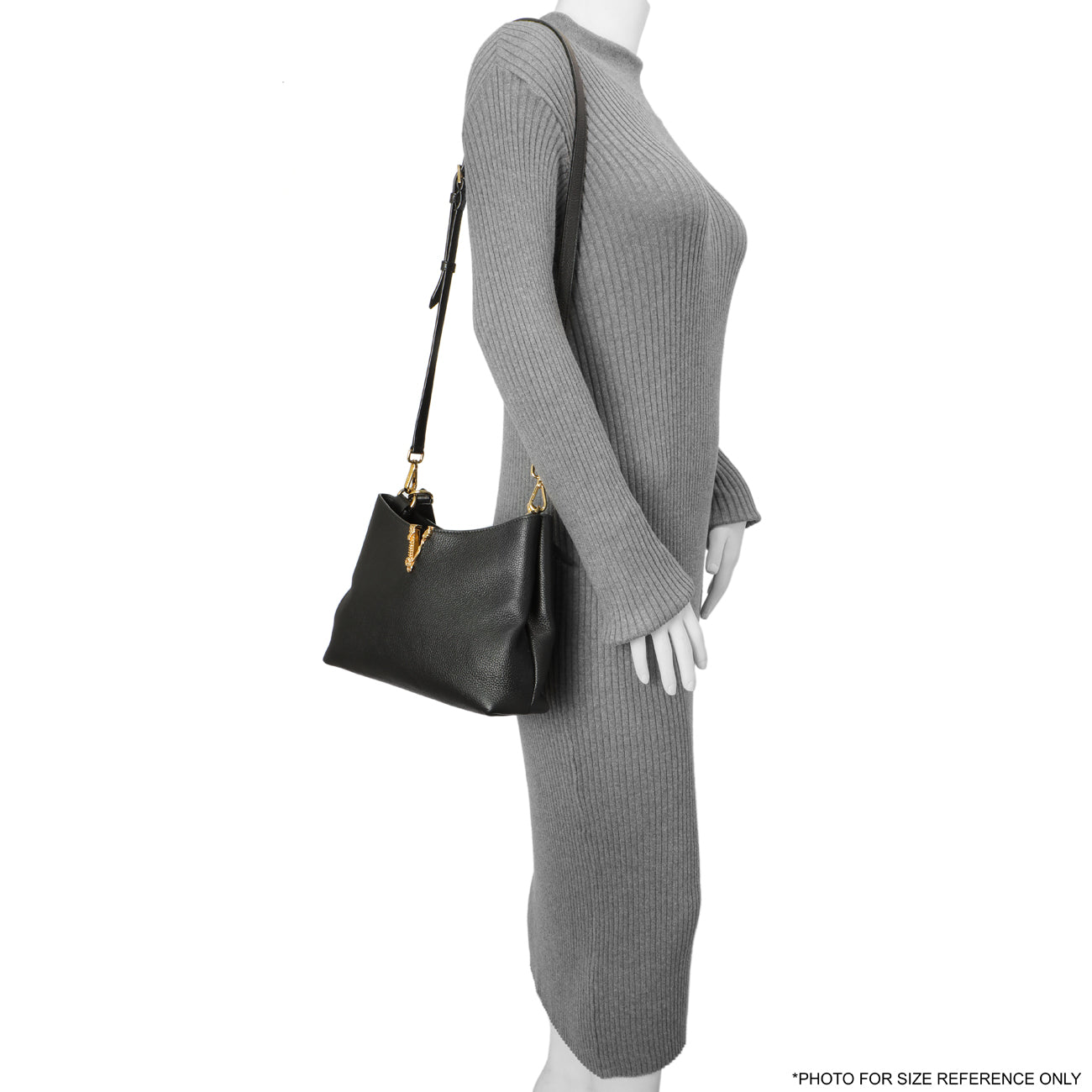 Exclusive Versace Black Calfskin Virtus Hobo — Alternate View 7