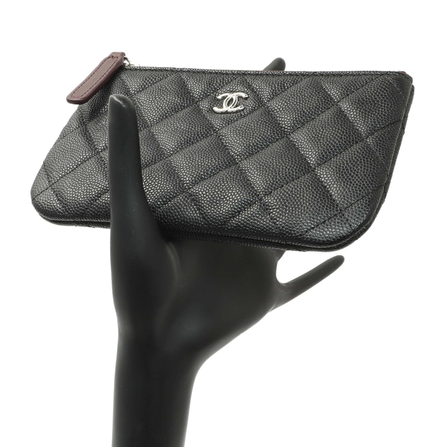 Exclusive Chanel Black Quilted Caviar Small Zipped Pouch — Alternate View 7