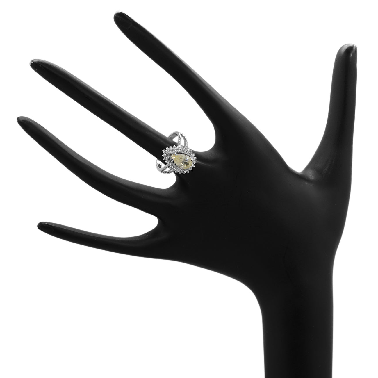 Exclusive 18K White Gold 2.37 Carat Yellow Sapphire Ring — 5 — Back View