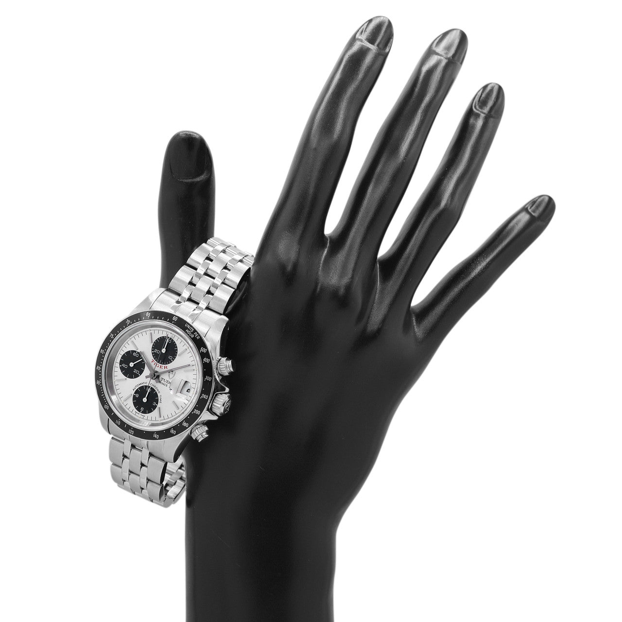 Exclusive Tudor Stainless Steel Tiger Prince Date 79260 — Detail View