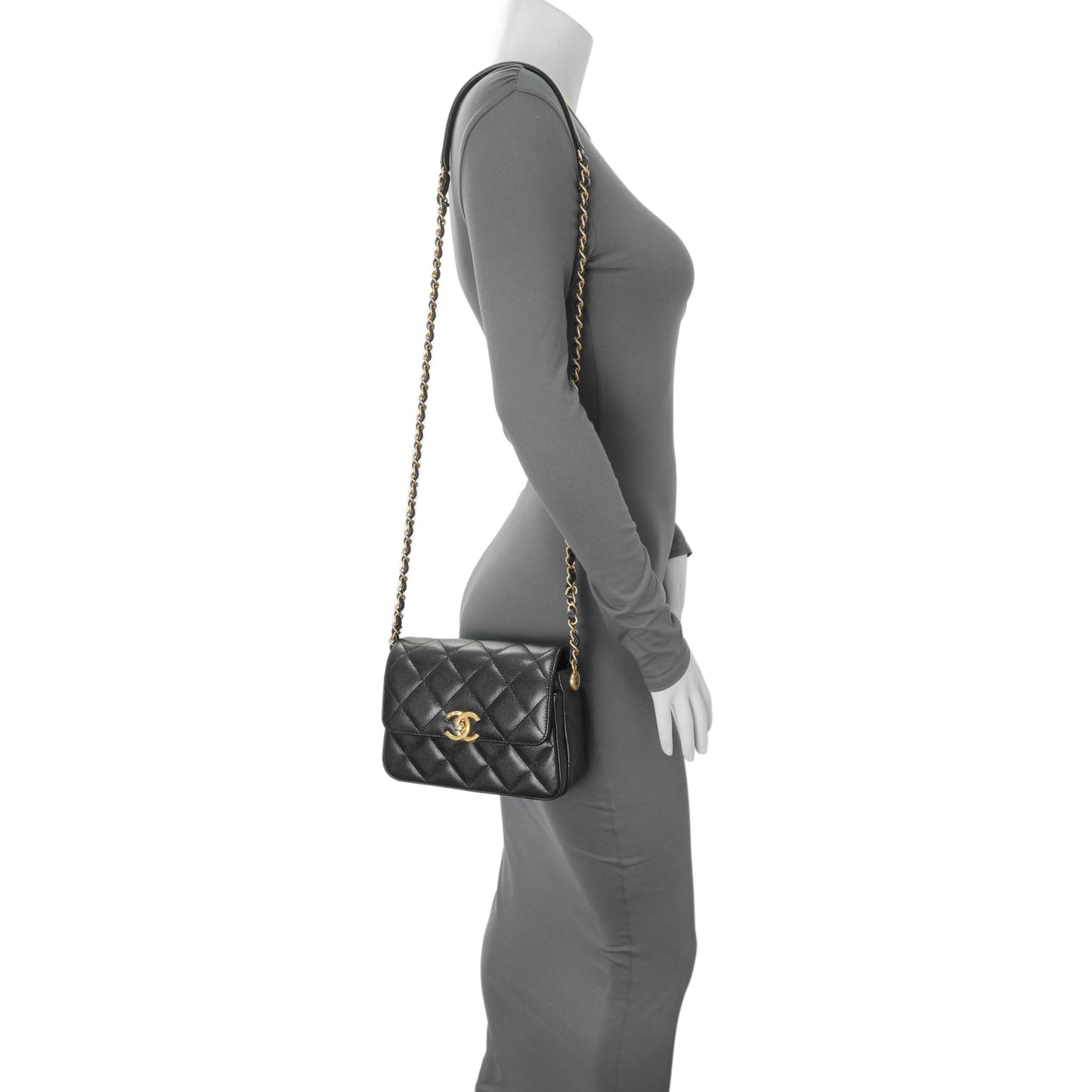 Exclusive Chanel Black Caviar Seasonal Mini Flap — Alternate View 7