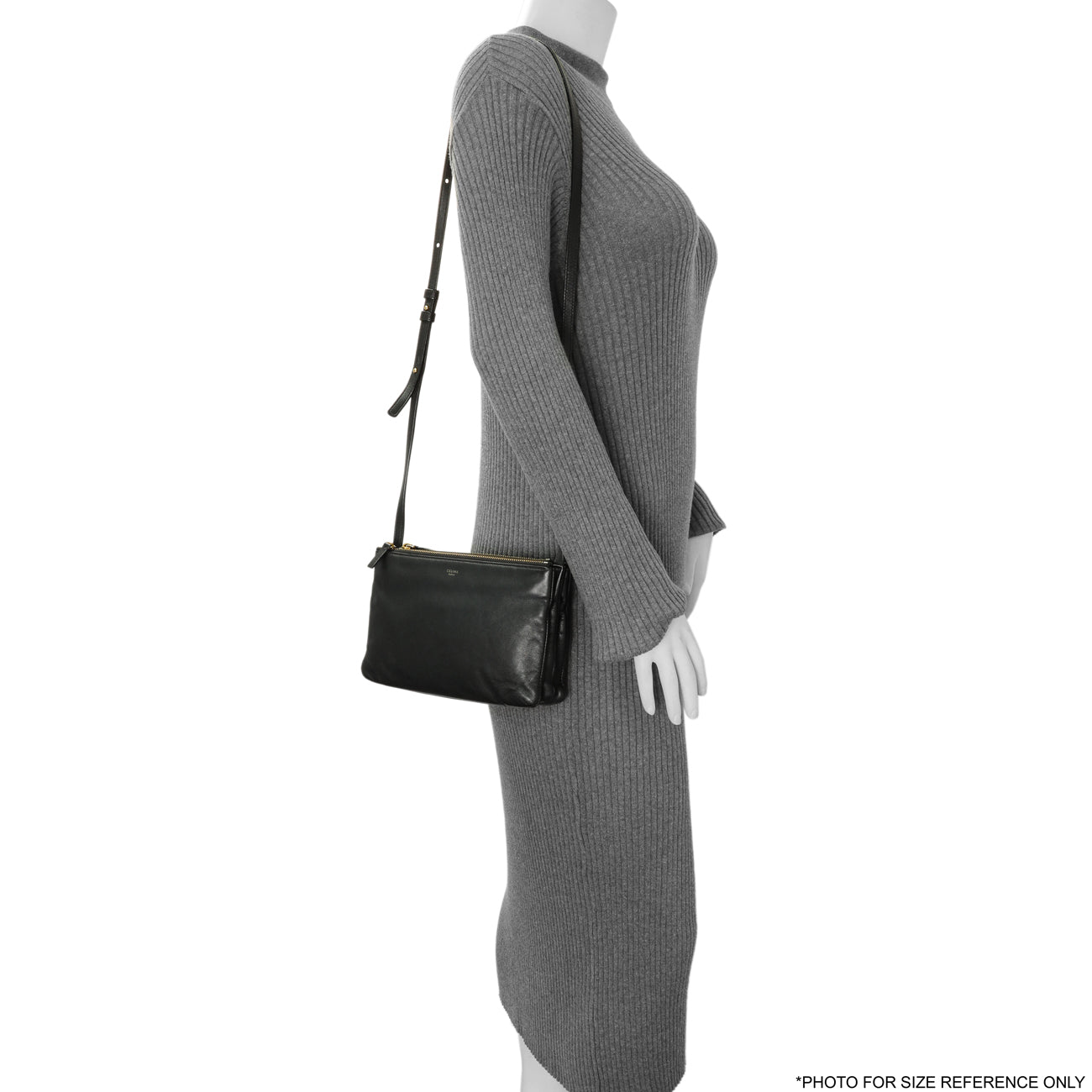 Exclusive Celine Black Lambskin Small Trio Crossbody — Alternate View 14