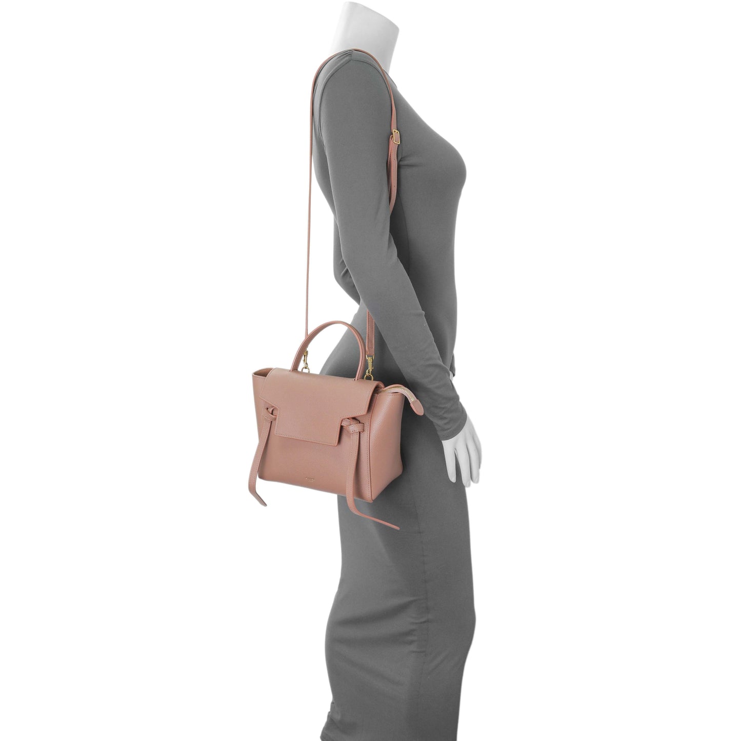 Exclusive Celine Rose Grained Calfskin Nano Belt Bag — Alternate View 12