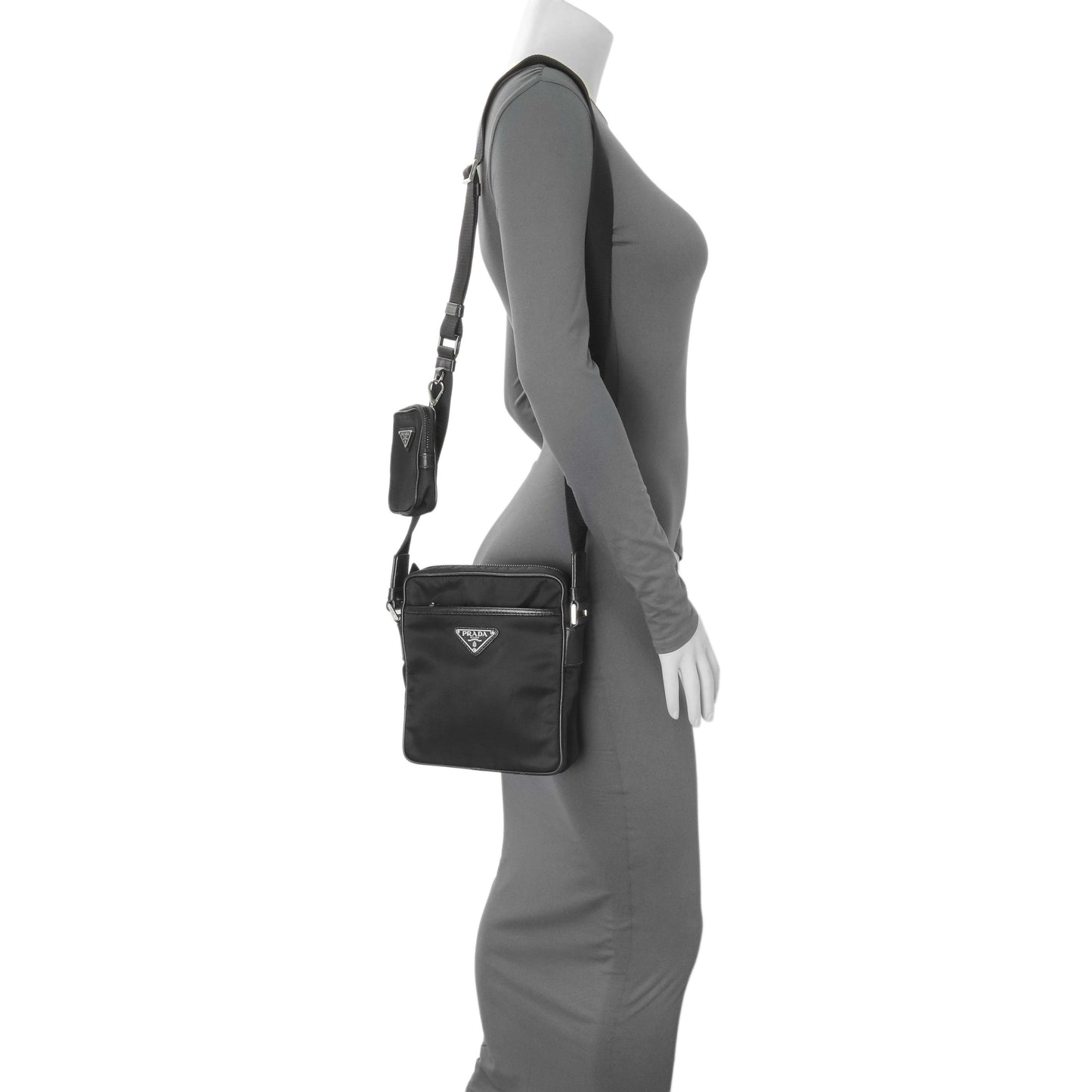 Exclusive Prada Black Re-Nylon Messenger Bag — Alternate View 10