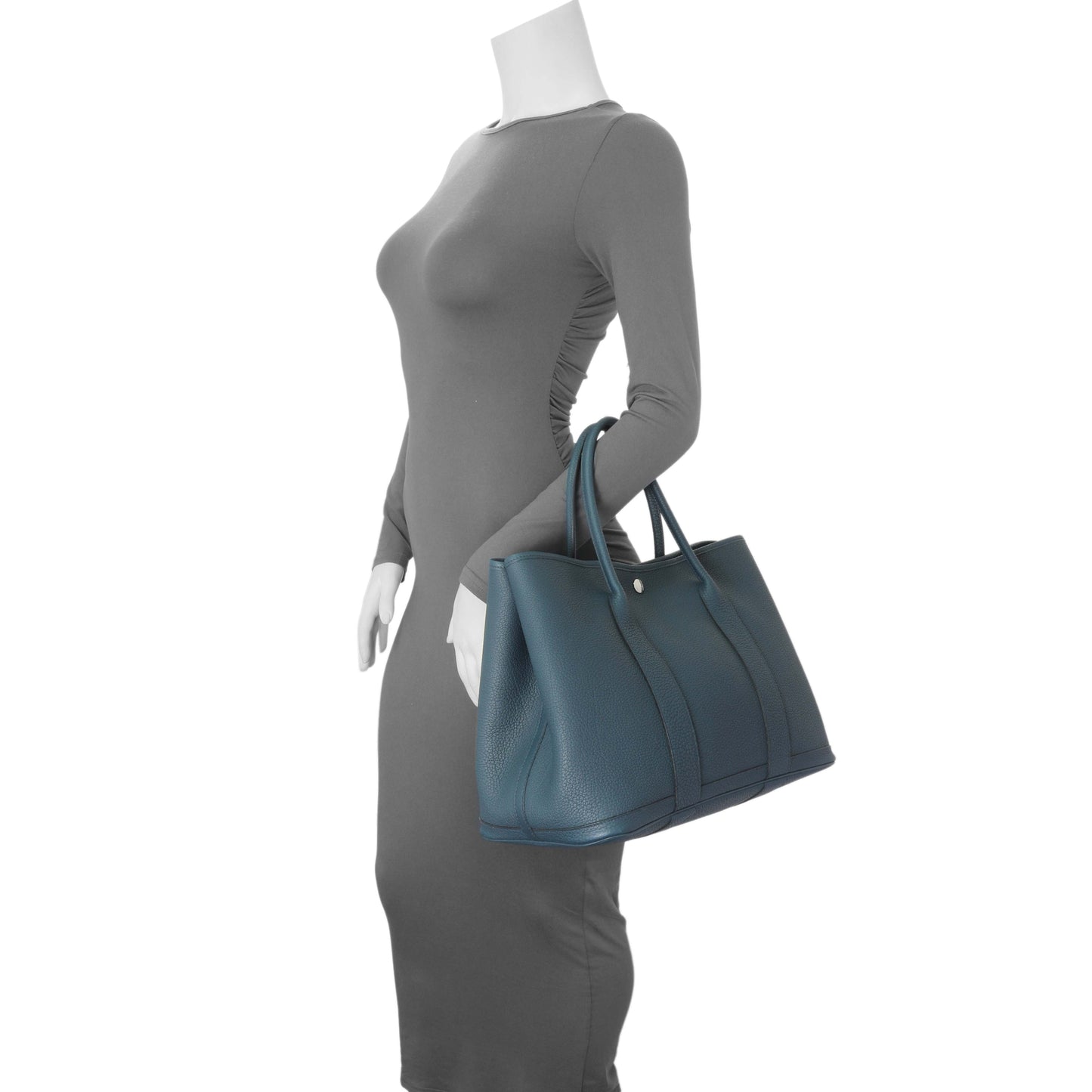 Exclusive Hermes Bleu de Prusse Negonda Garden Party 36 — Lifestyle View