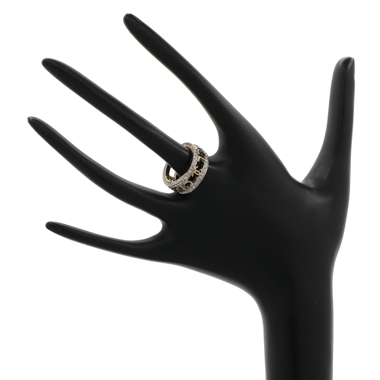 Exclusive Chanel Crystal CC Ring — Back View