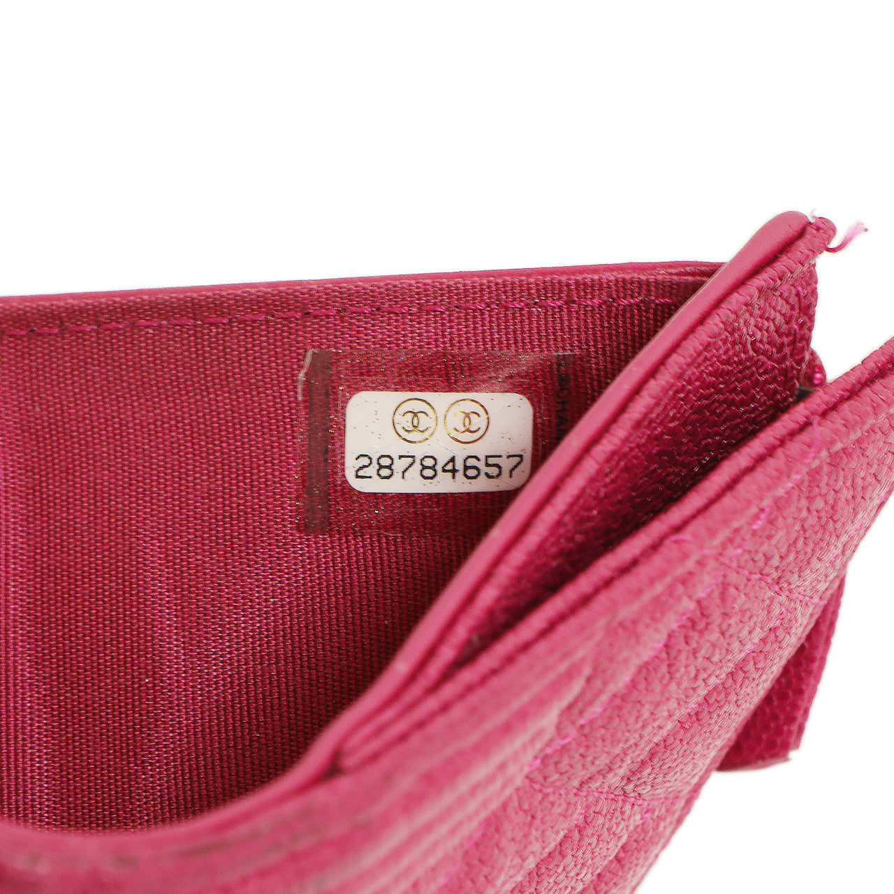 Exclusive Chanel Fuchsia Quilted Caviar Boy Compact Wallet — Alternate View 15