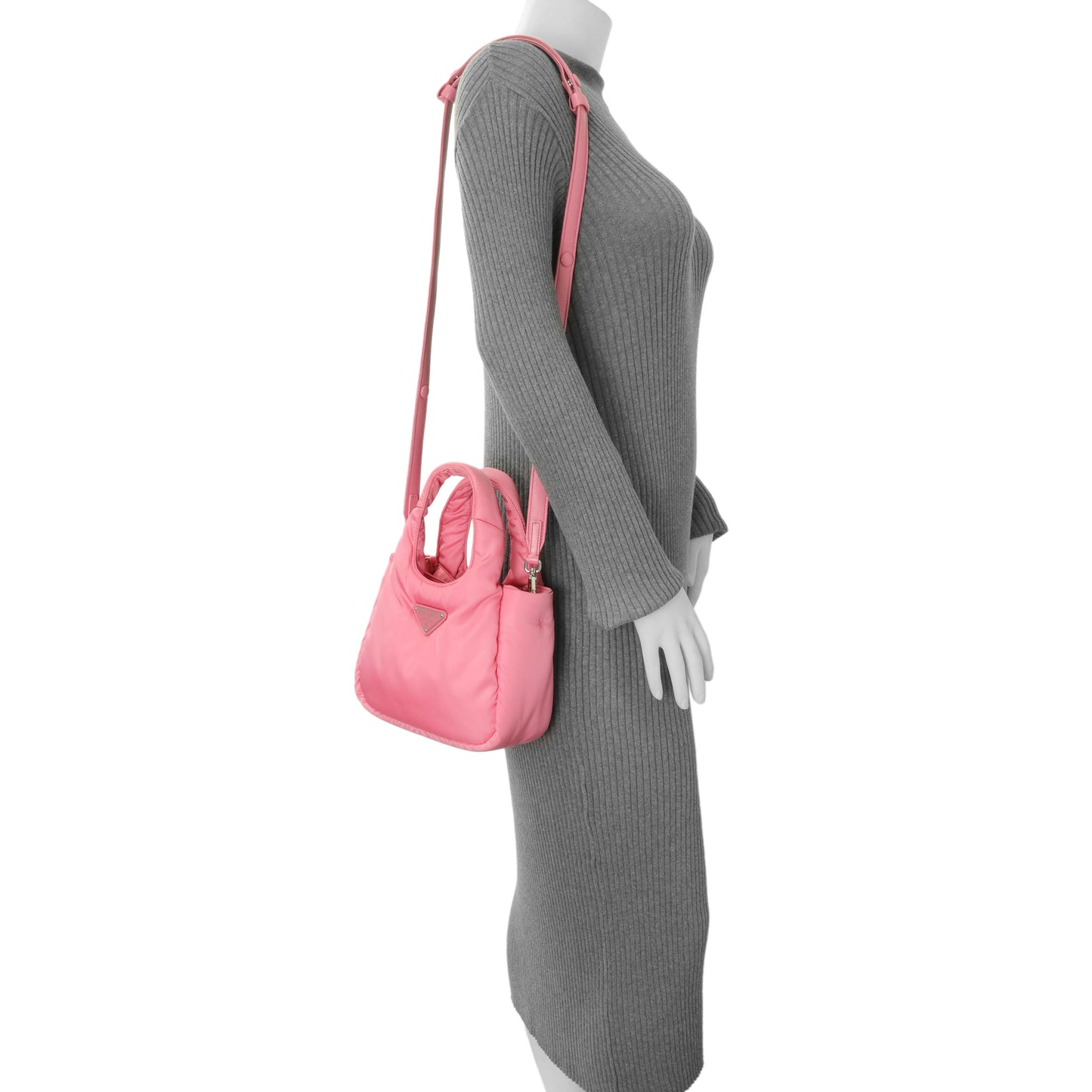 Exclusive Prada Pink Re-Nylon Mini Padded Soft Tote — Alternate View 7