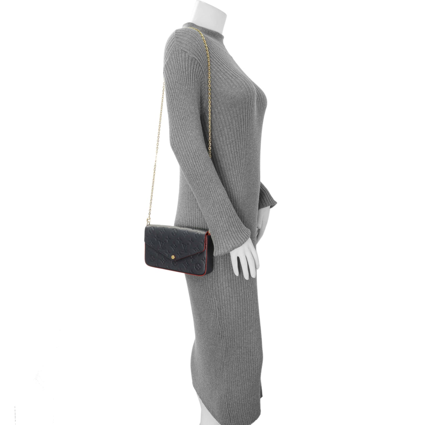Exclusive Louis Vuitton Marine Rouge Empreinte Pochette Felicie Chain Wallet — Alternate View 8