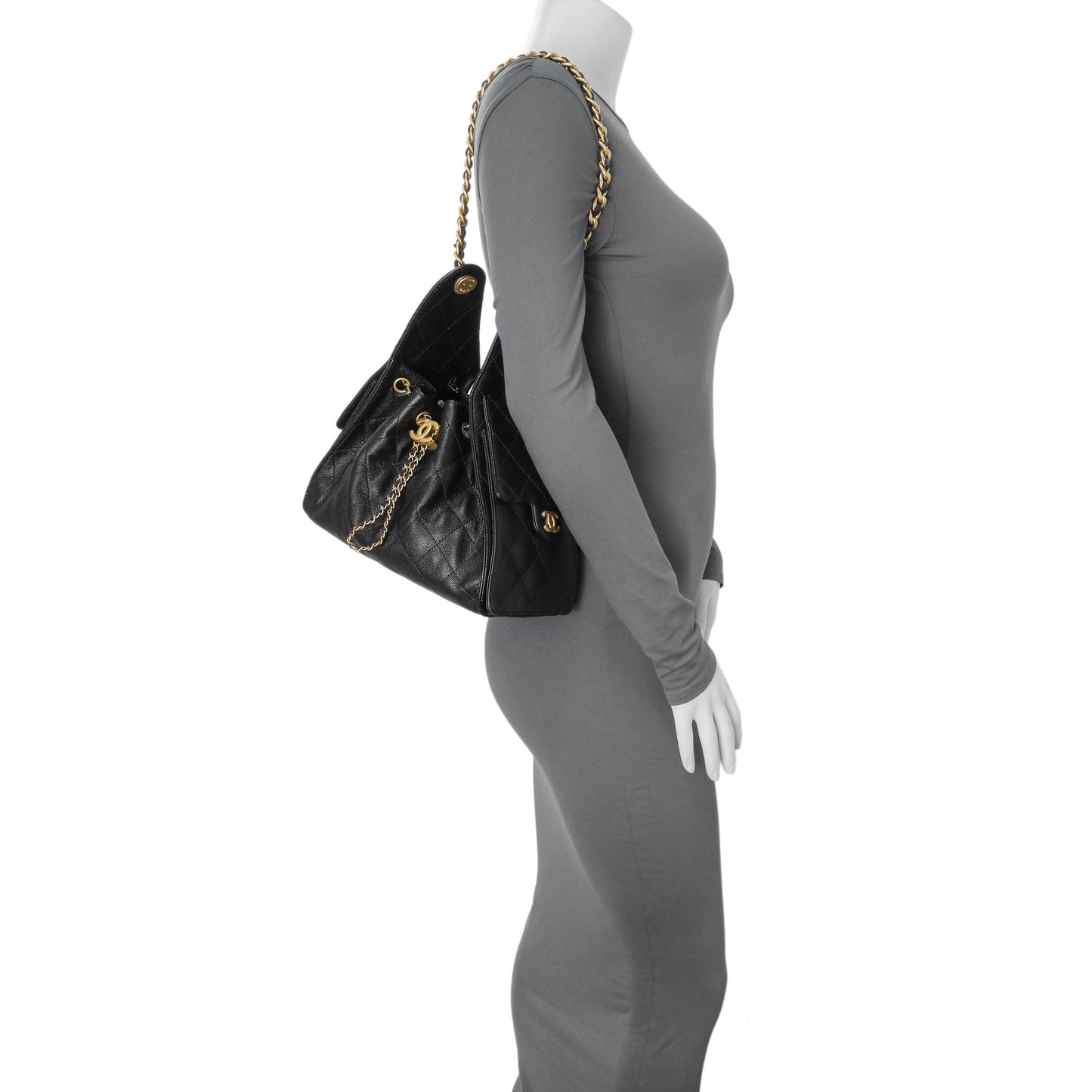 Exclusive Chanel Black Caviar Quilted Small Chanel 25 Handbag — Alternate View 11