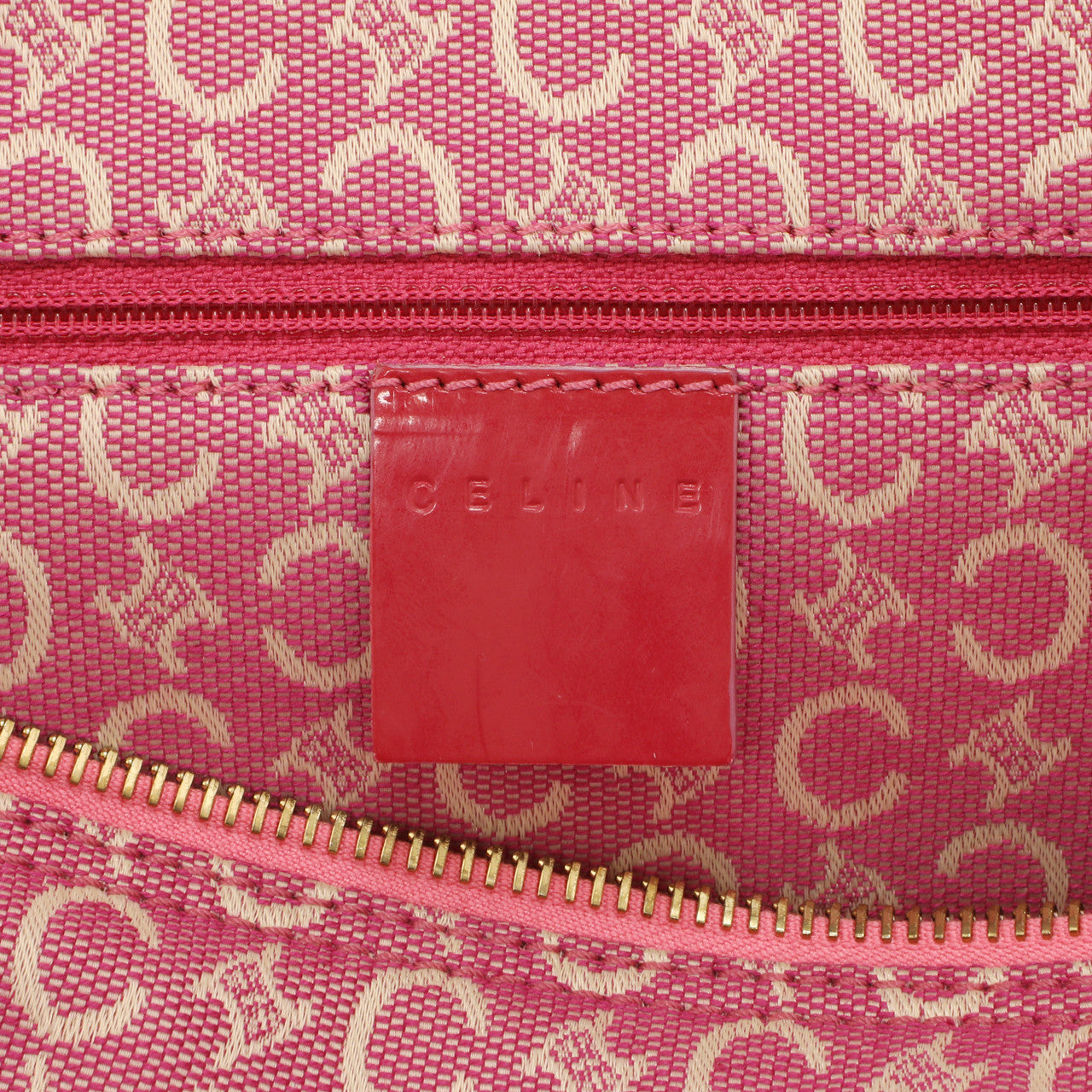 Exclusive Celine Pink Denim Macadam Boston Bag — Alternate View 11