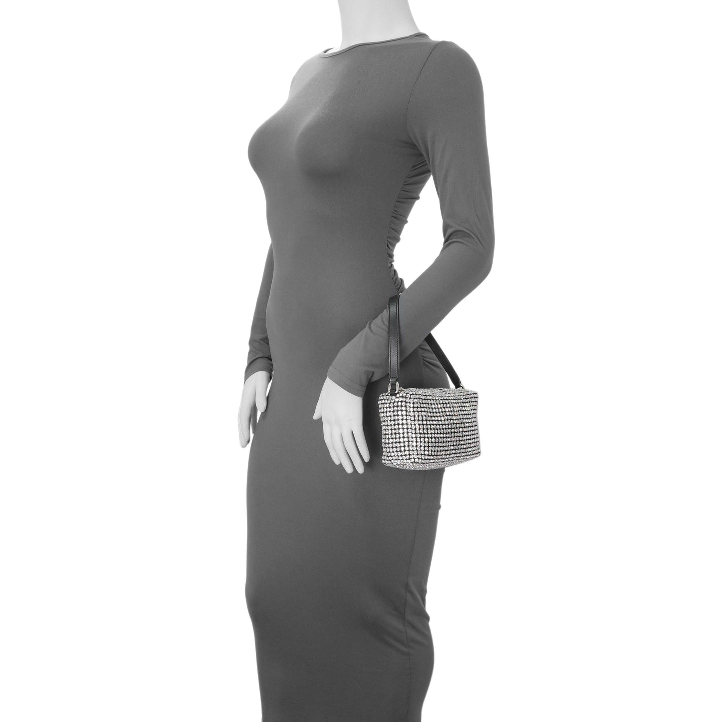 Exclusive Alexander Wang Black Silver Mesh Crystal Rhinestone Mini Heiress Pouch — Alternate View 7
