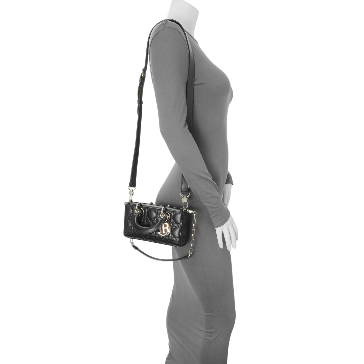 Exclusive Christian Dior Black Cannage Mini Lambskin Lady D-Joy — Alternate View 7