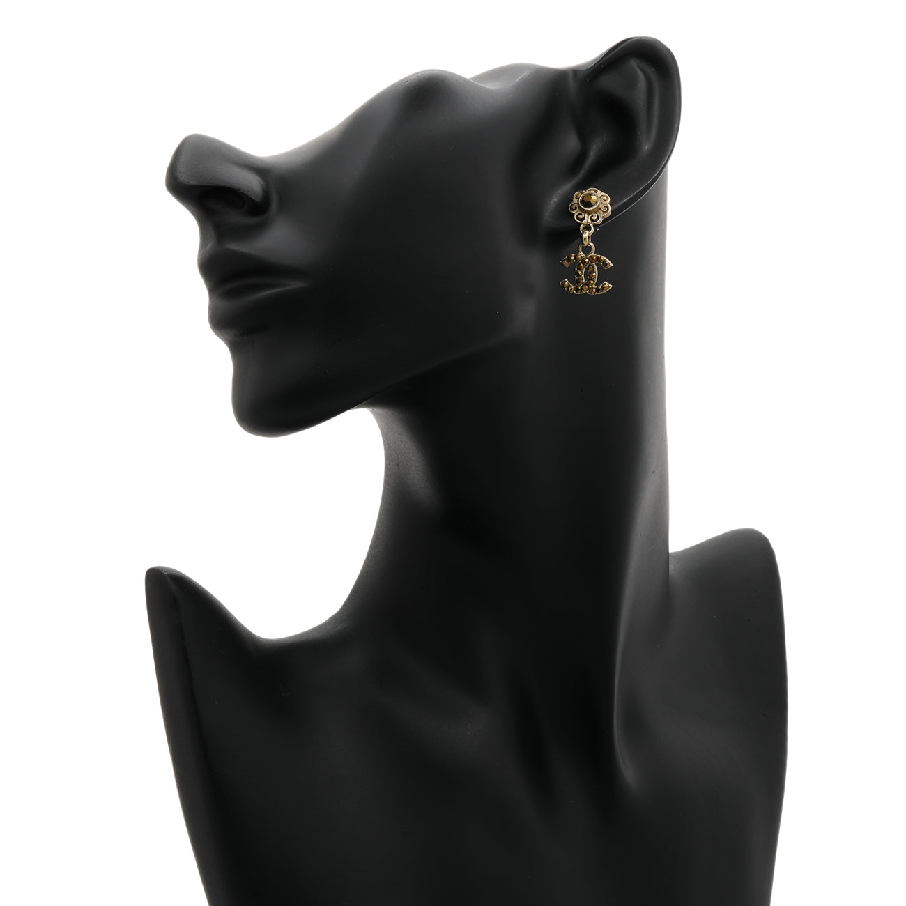 Exclusive Chanel CC Drop Earrings — Back View