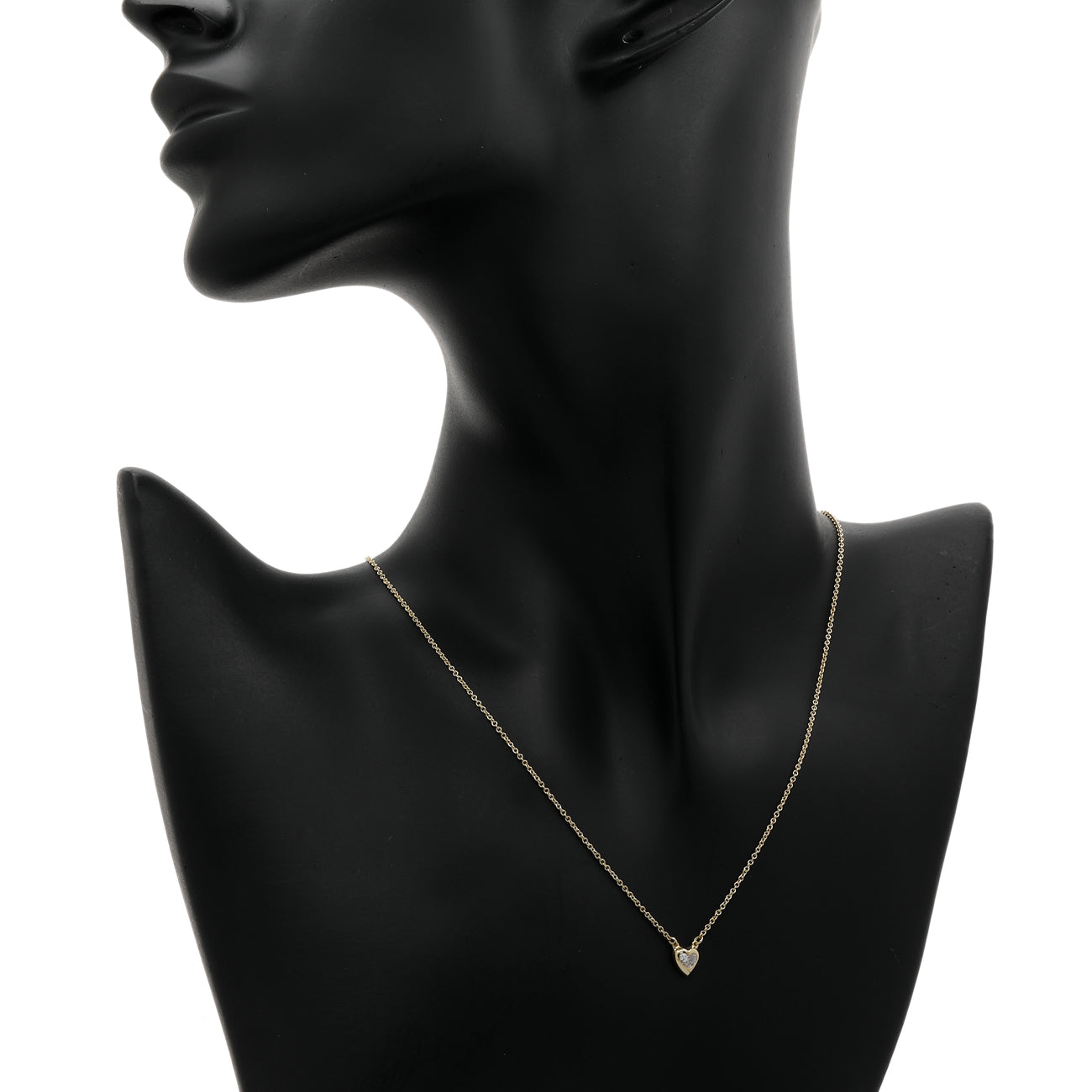 Exclusive Tiffany & Co. 18K Yellow Gold Diamonds by the Yard Heart Necklace — Detail View