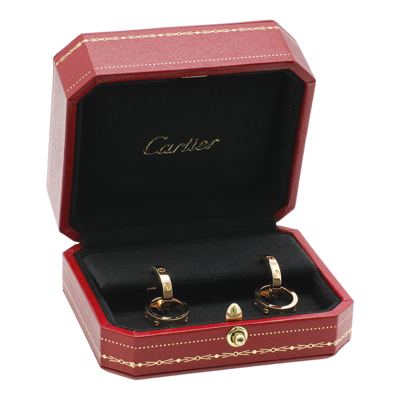 Exclusive Cartier 18K Yellow Gold Multiwear Love Earrings — Top View