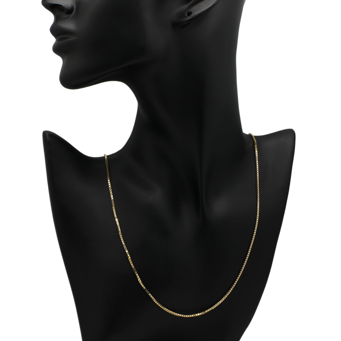 Exclusive 10k Yellow Gold Box Chain — Back View