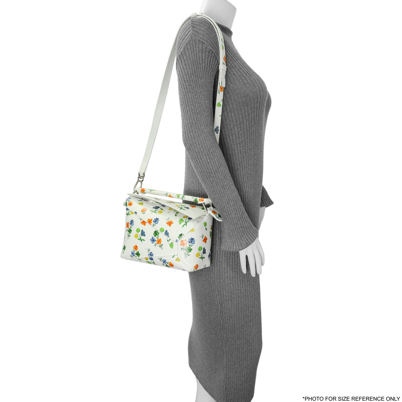 Exclusive Loewe White Flower Print Calfskin Small Puzzle Edge Bag — Alternate View 11