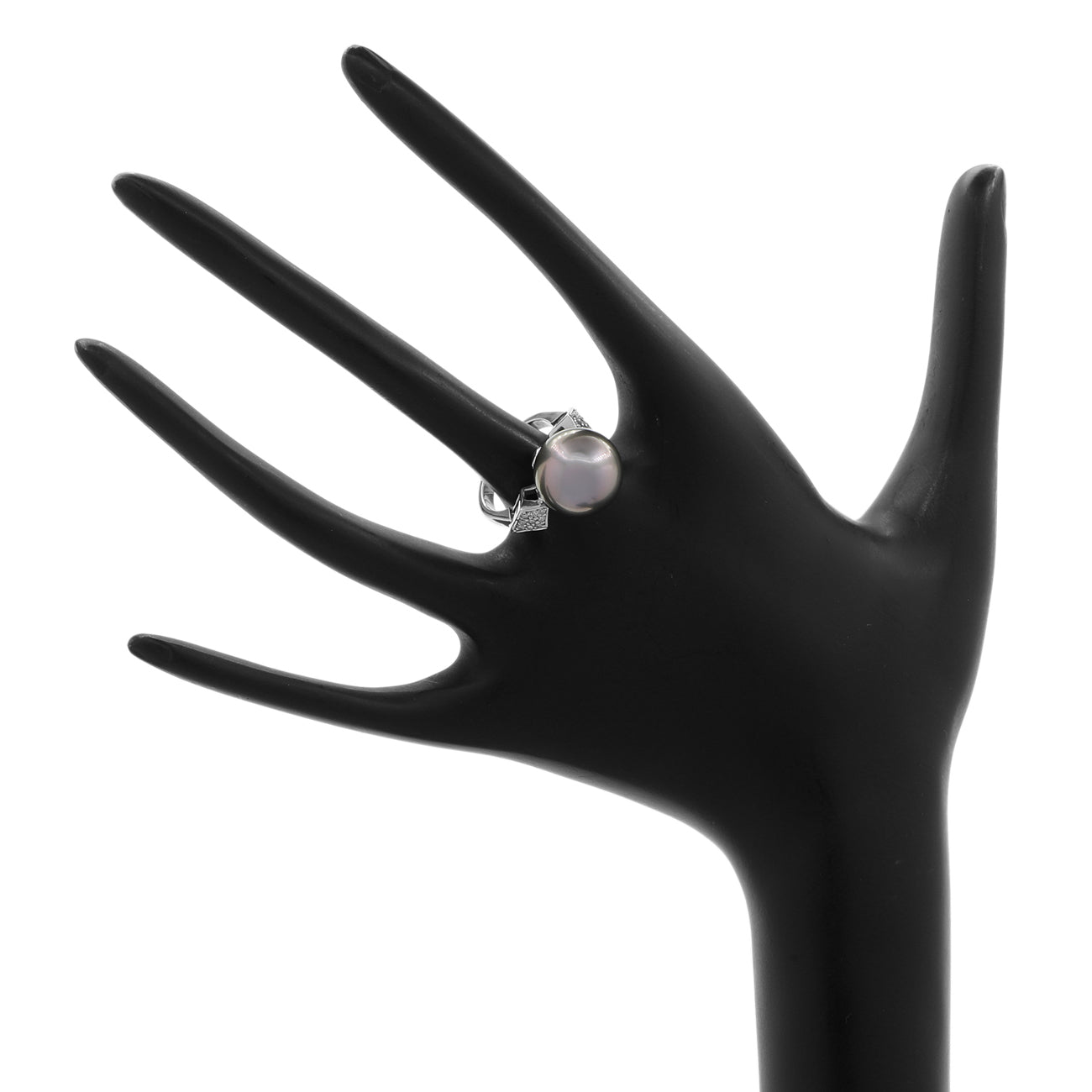 Exclusive 18K White Gold Tahitian Pearl Ring — 3.75 — Back View