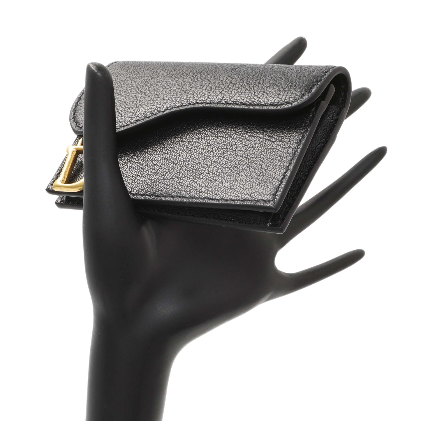 Exclusive Christian Dior Black Grained Calfskin Saddle Card Holder — Alternate View 7