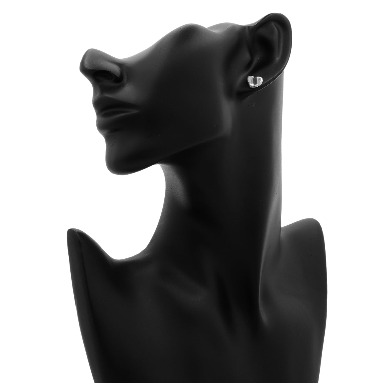 Exclusive Tiffany & Co. Sterling Silver Elsa Peretti Full Heart Earrings — Back View