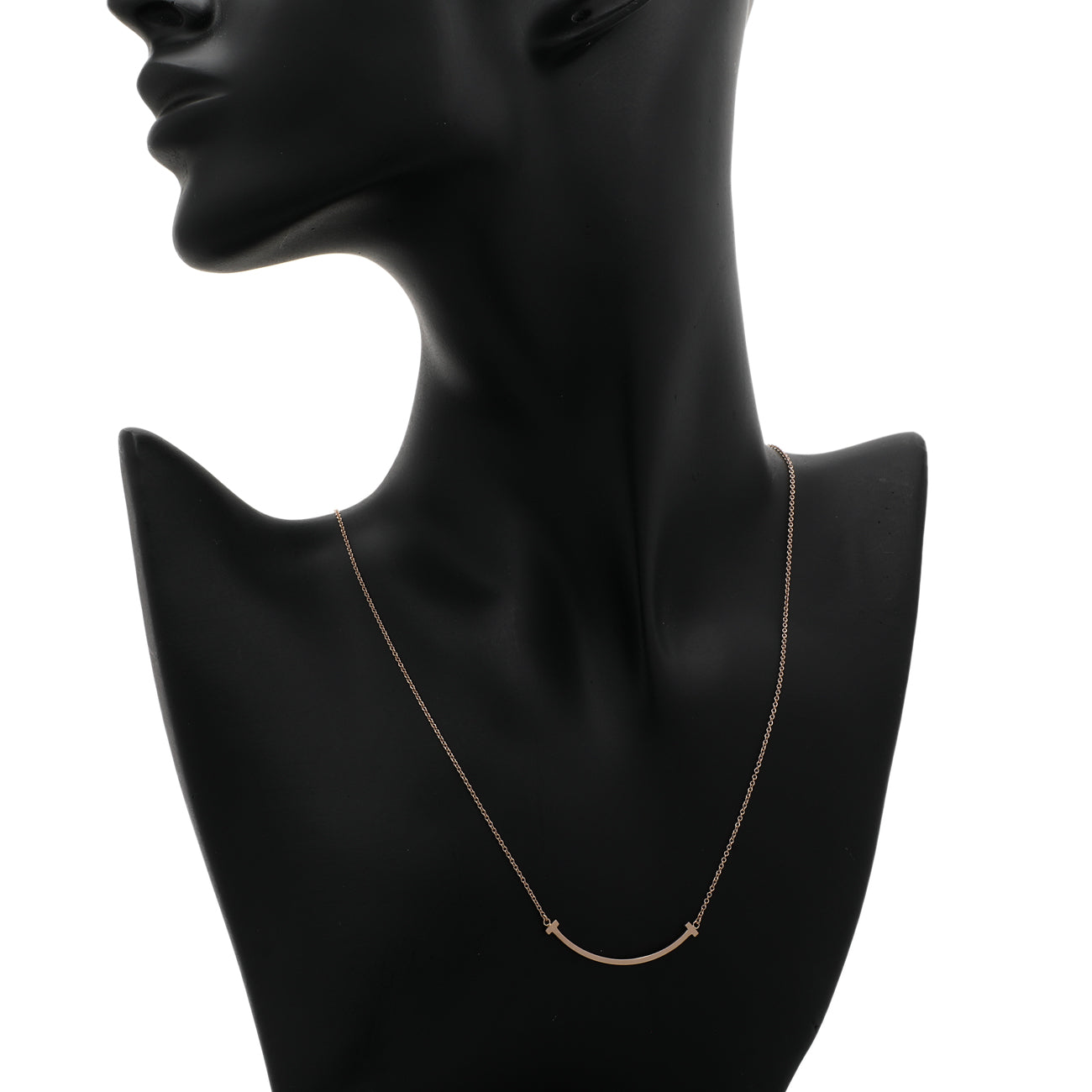 Exclusive Tiffany & Co. 18K Rose Gold Medium T Smile Pendant — Top View