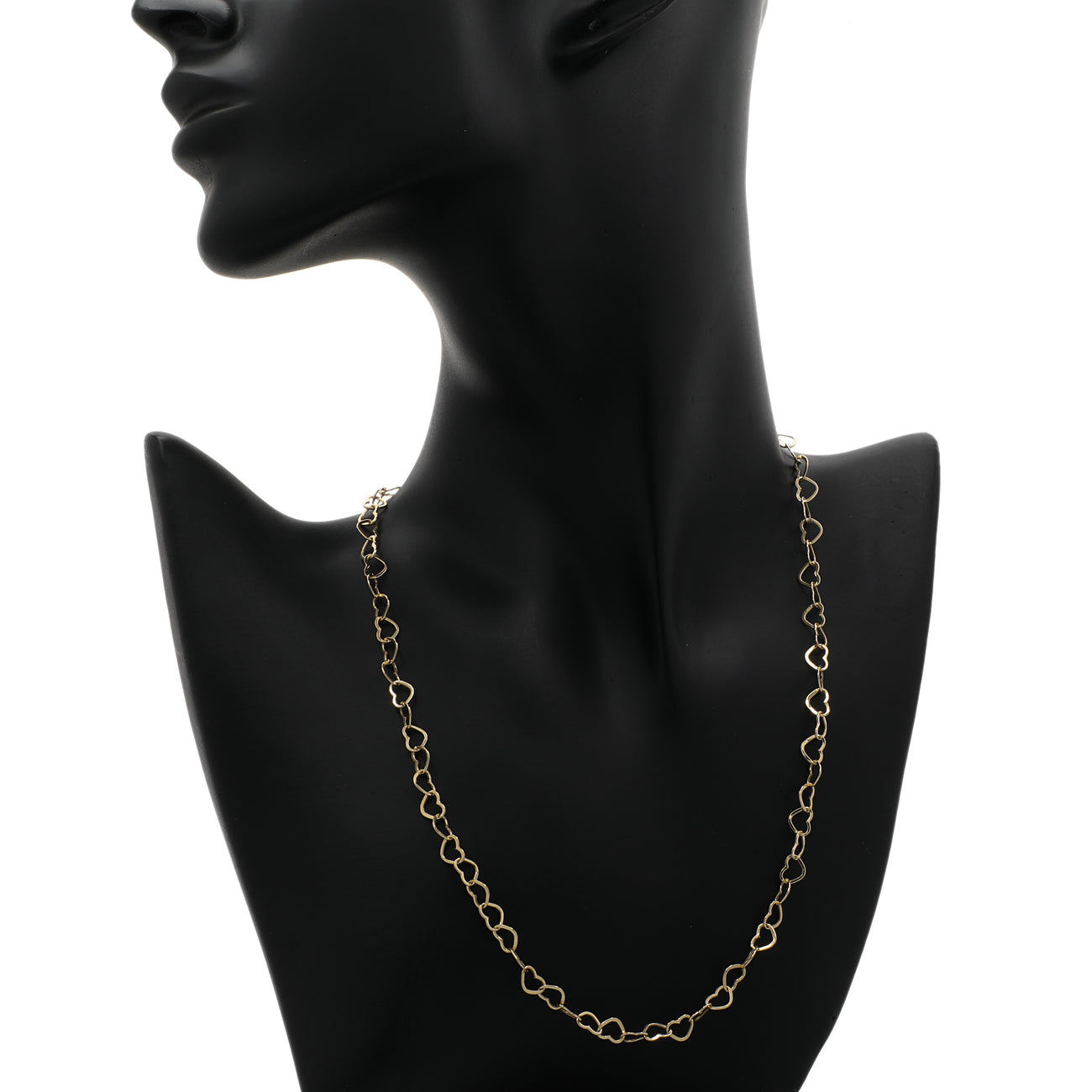 Exclusive 18K Yellow Gold Heart Link Chain — Back View