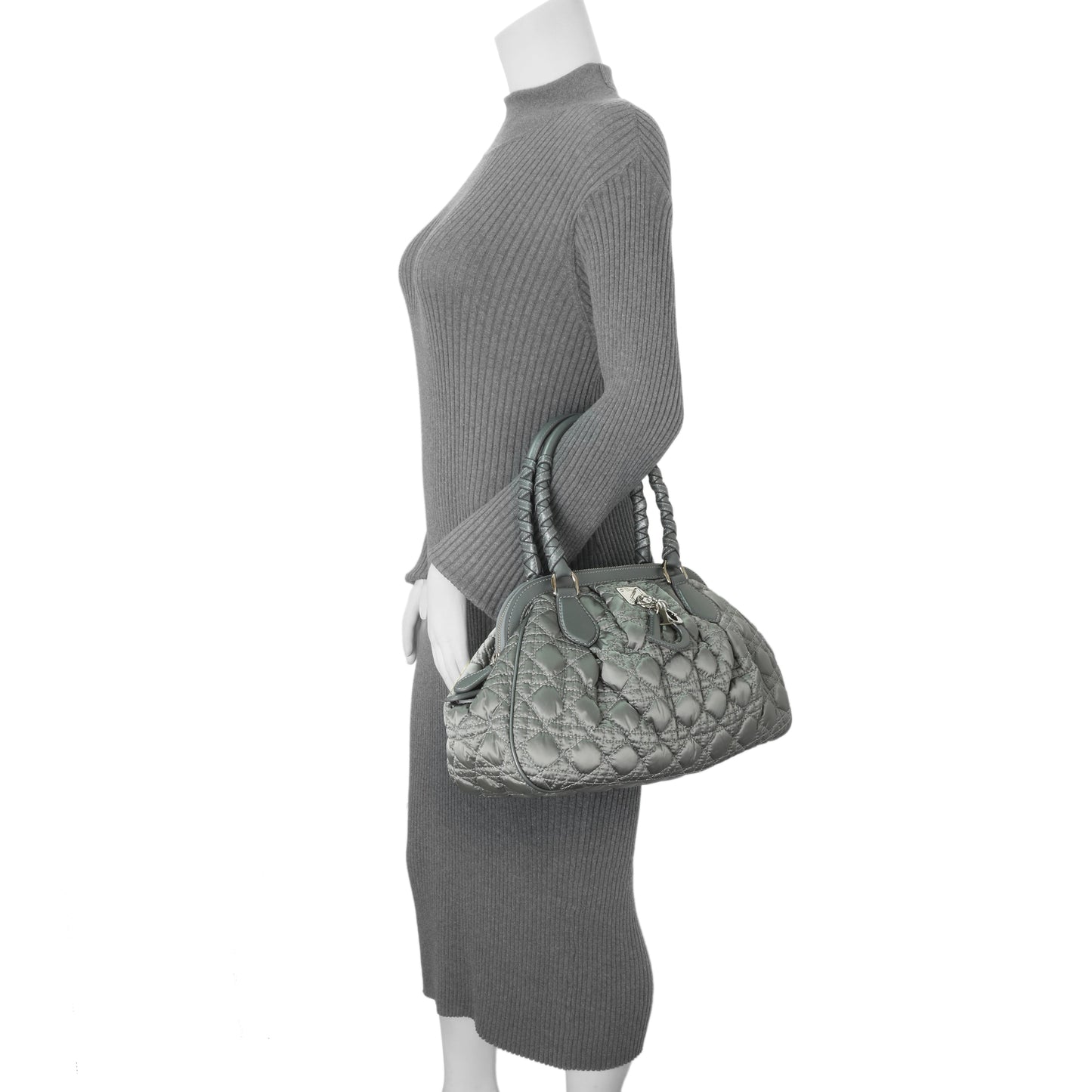 Exclusive Christian Dior Grey Satin Cannage Charming Doctors Bag — Alternate View 8