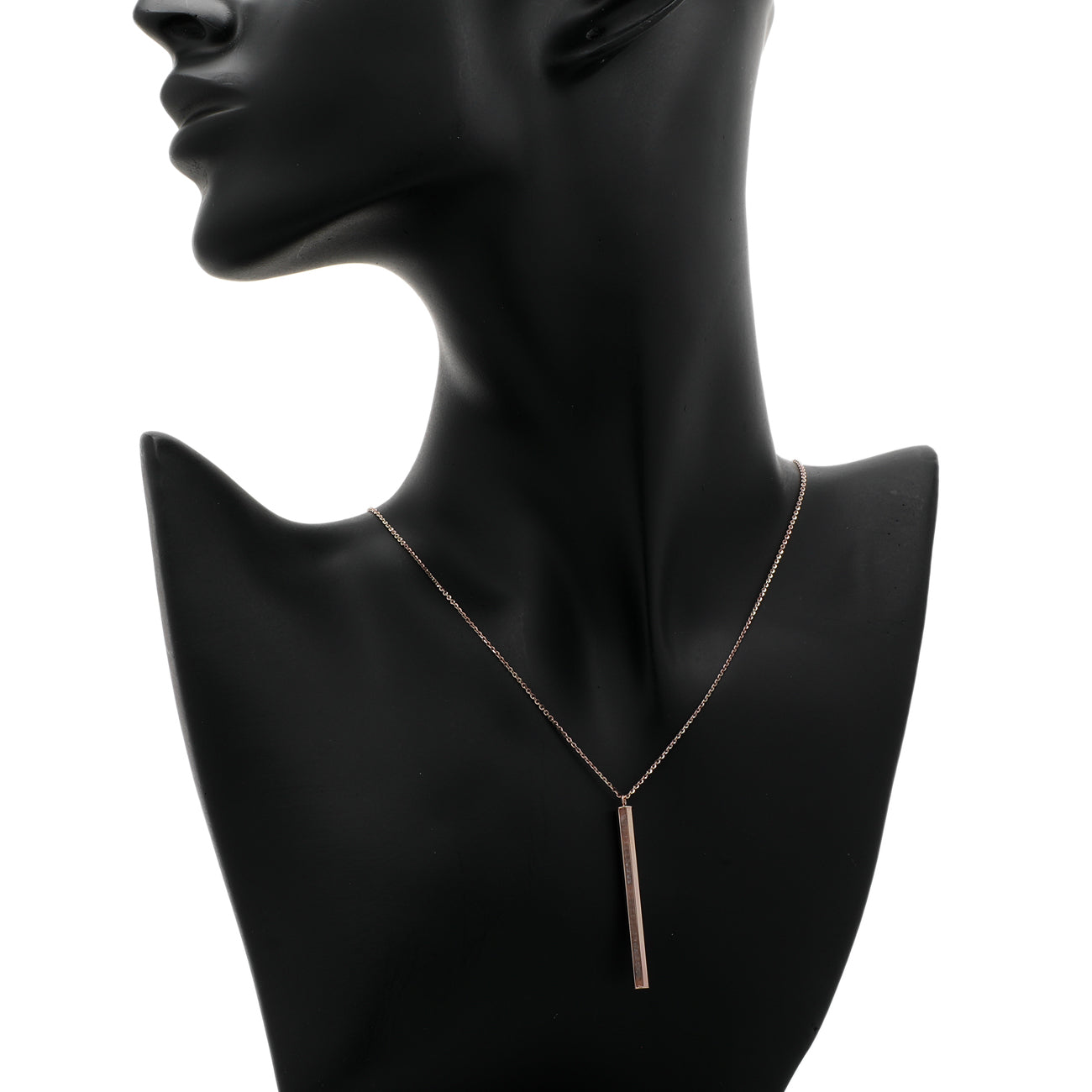 Exclusive 10K Rose Gold Octagon Bar Pendant — Top View