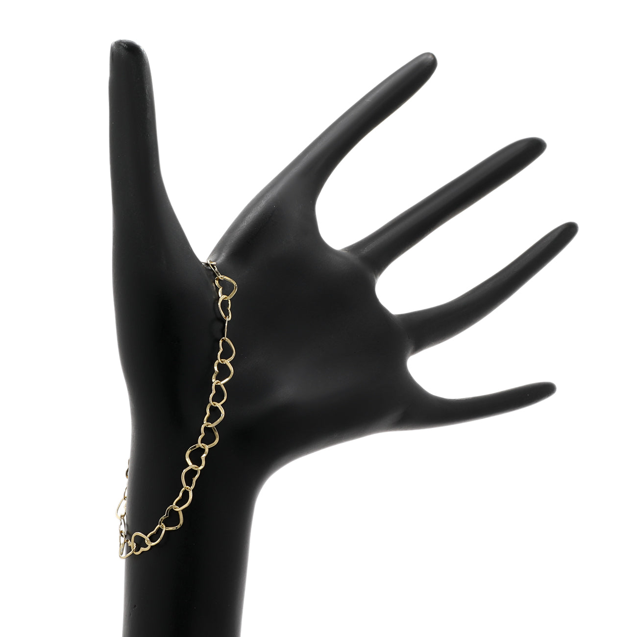 Exclusive 18K Yellow Gold Heart Link Bracelet — Back View