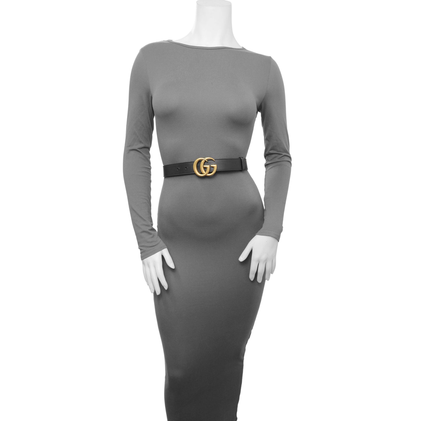 Exclusive Gucci Black Calfskin Double G 30mm Belt — Alternate View 7