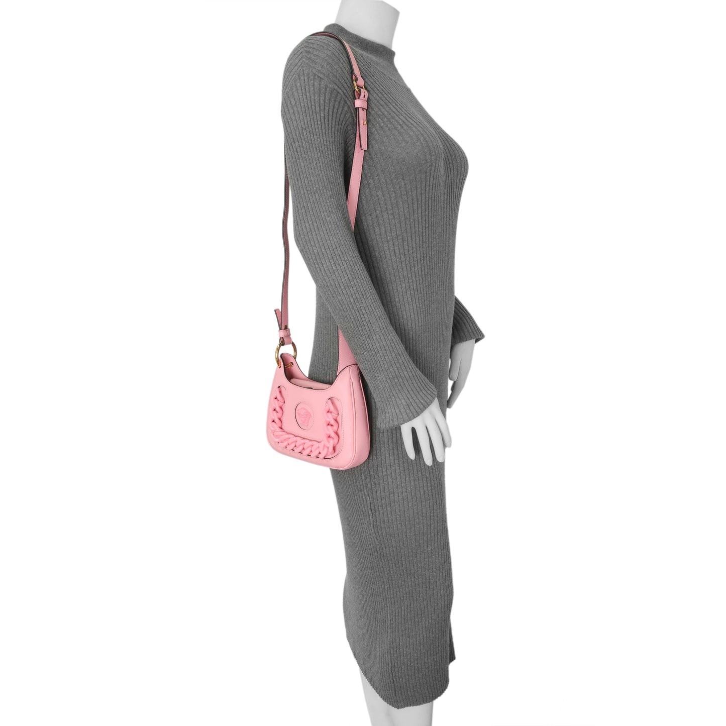 Exclusive Versace Pink Calfskin La Medusa Mini Chain Hobo — Alternate View 7