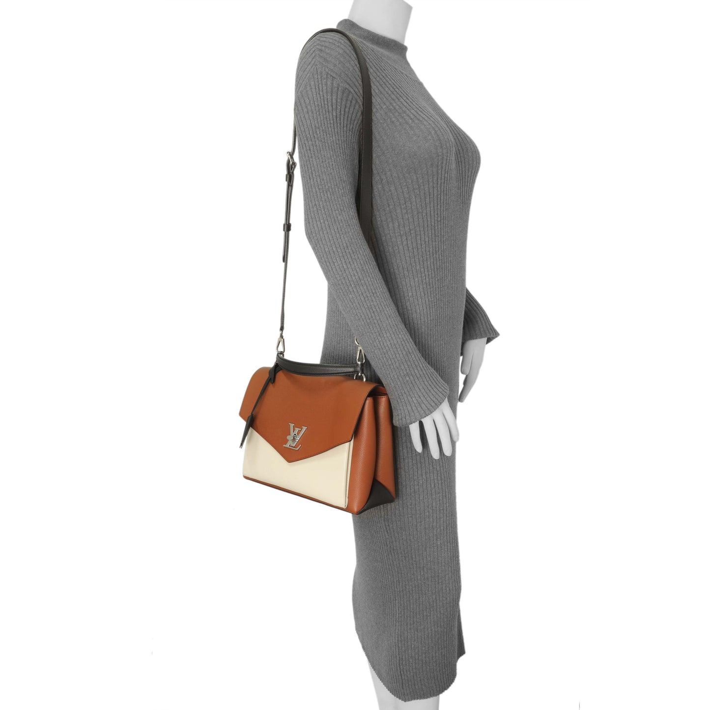 Exclusive Louis Vuitton Caramel Creme Black Soft Calfskin My Lockme Top Handle — Alternate View 12