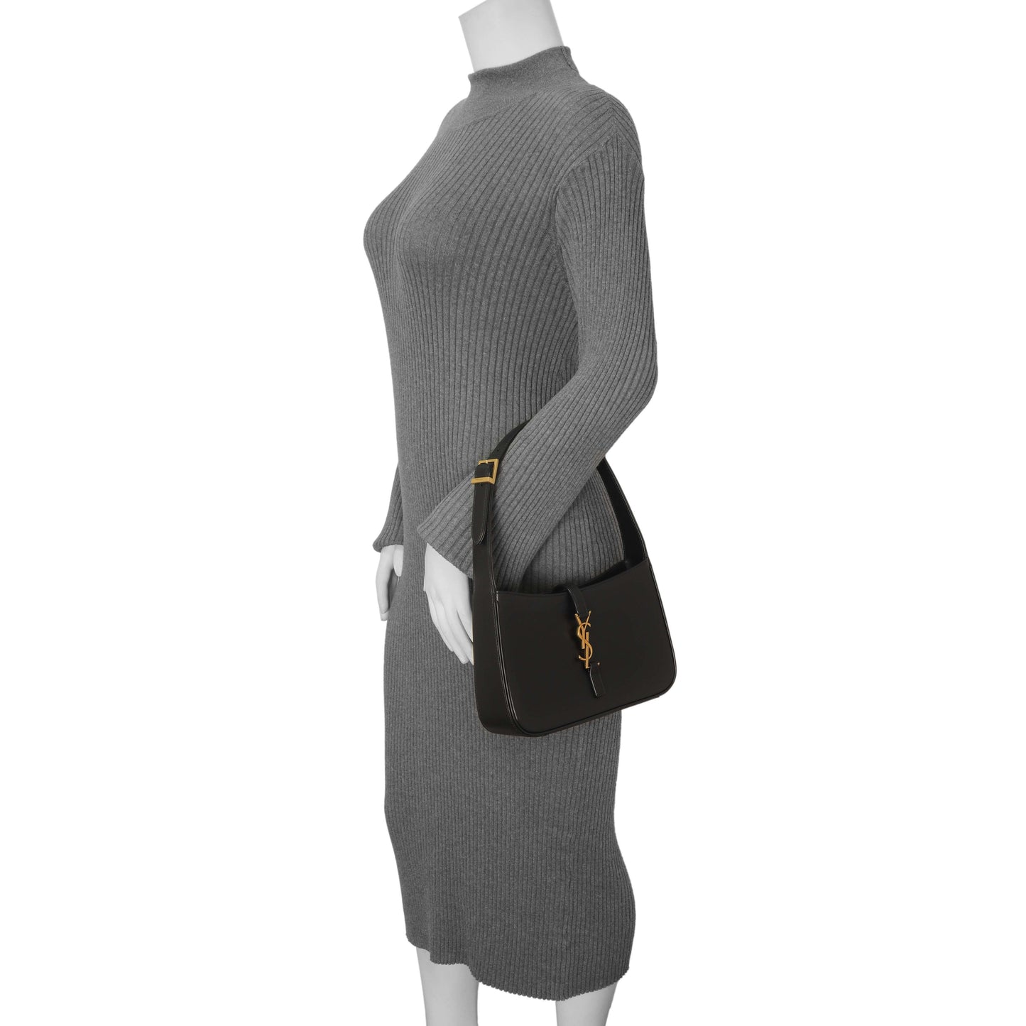 Exclusive Saint Laurent Black Smooth Calfskin Le 5 A 7 Hobo — Alternate View 8