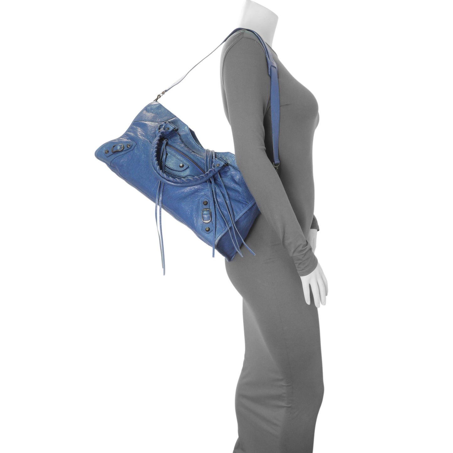Exclusive Balenciaga Blue Agneau Classic Hardware City — Alternate View 12
