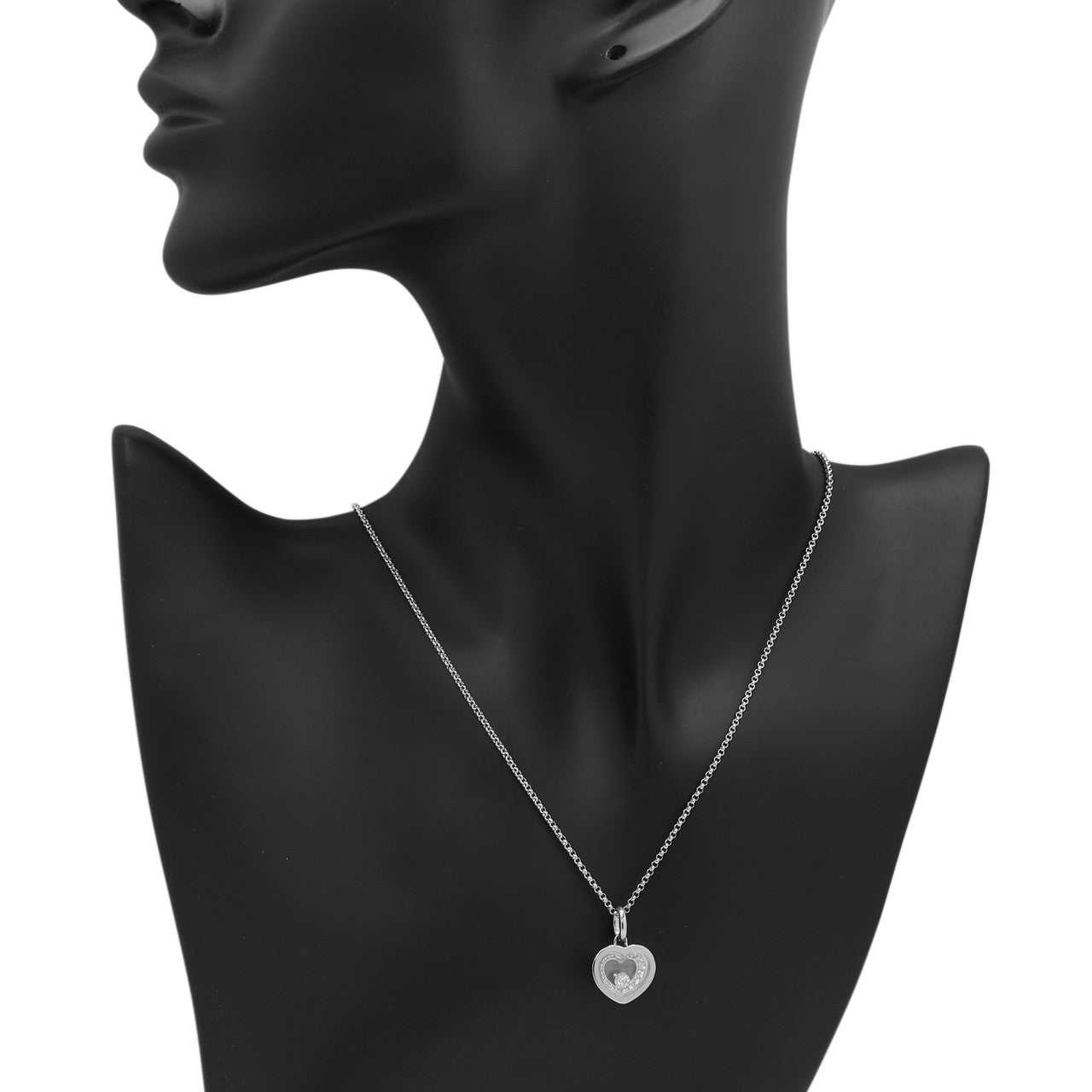 Exclusive Chopard 18K White Gold Diamond Very Chopard Pendant — Detail View