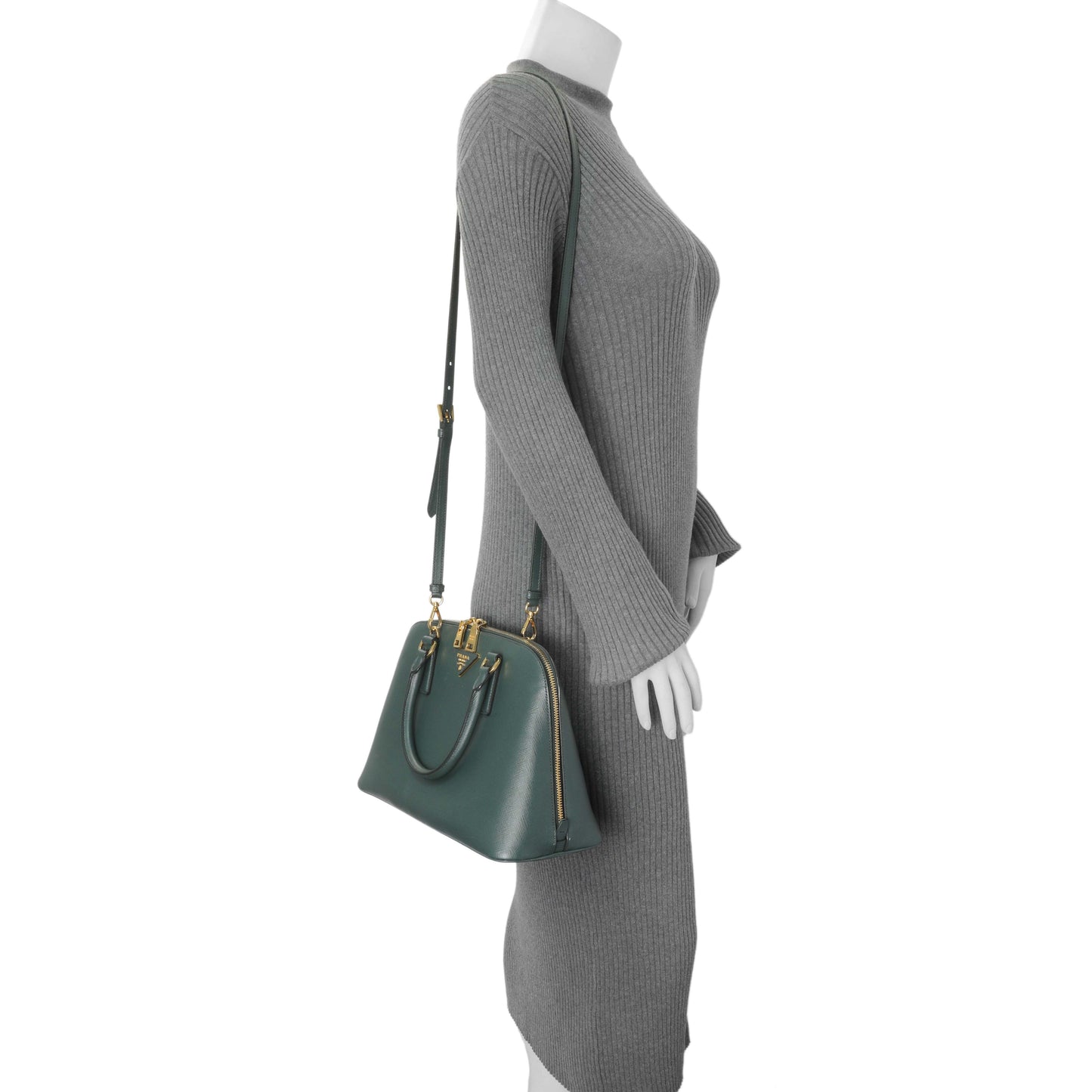 Exclusive Prada Green Saffiano Medium Promenade Tote — Alternate View 12