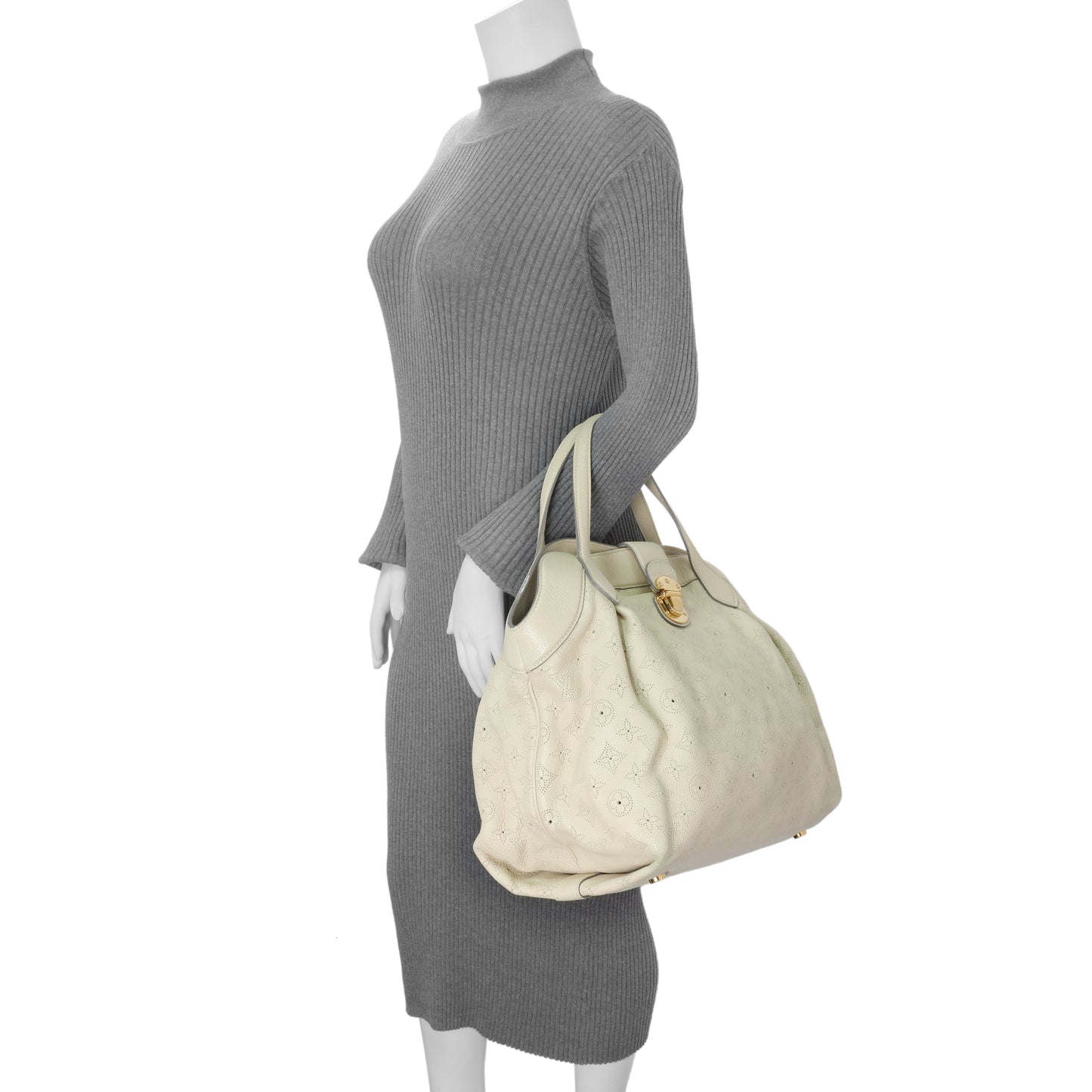 Exclusive Louis Vuitton Ivory Mahina Cirrus MM — Alternate View 13