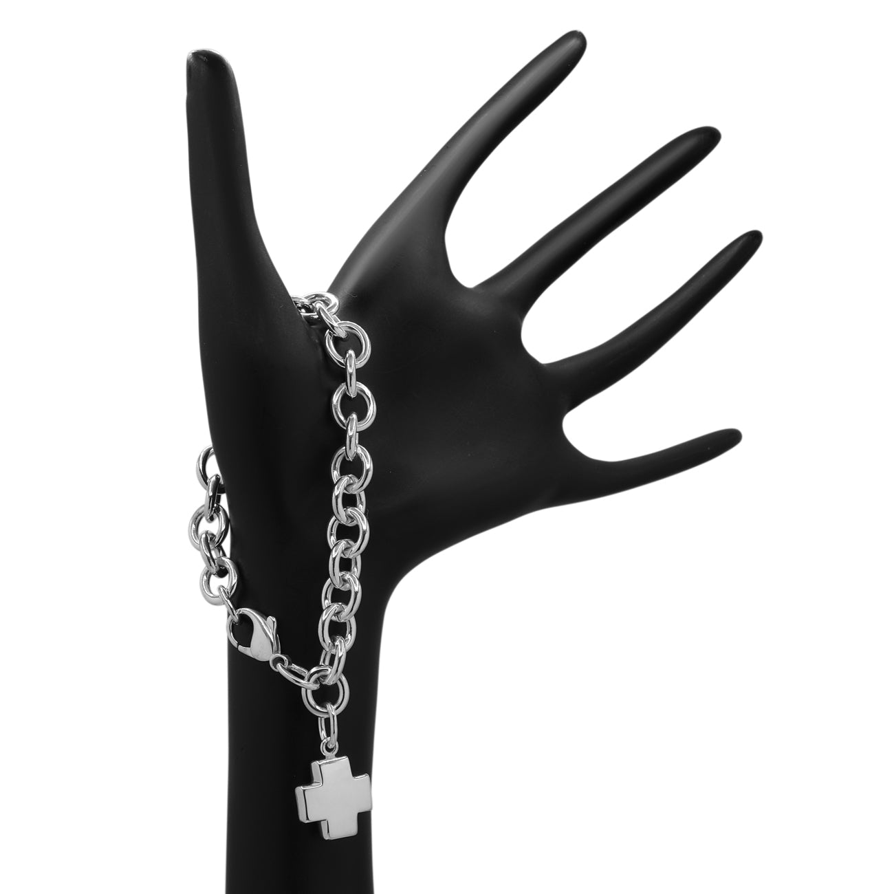 Exclusive Tiffany & Co. Sterling Silver Cross Charm Bracelet — Back View