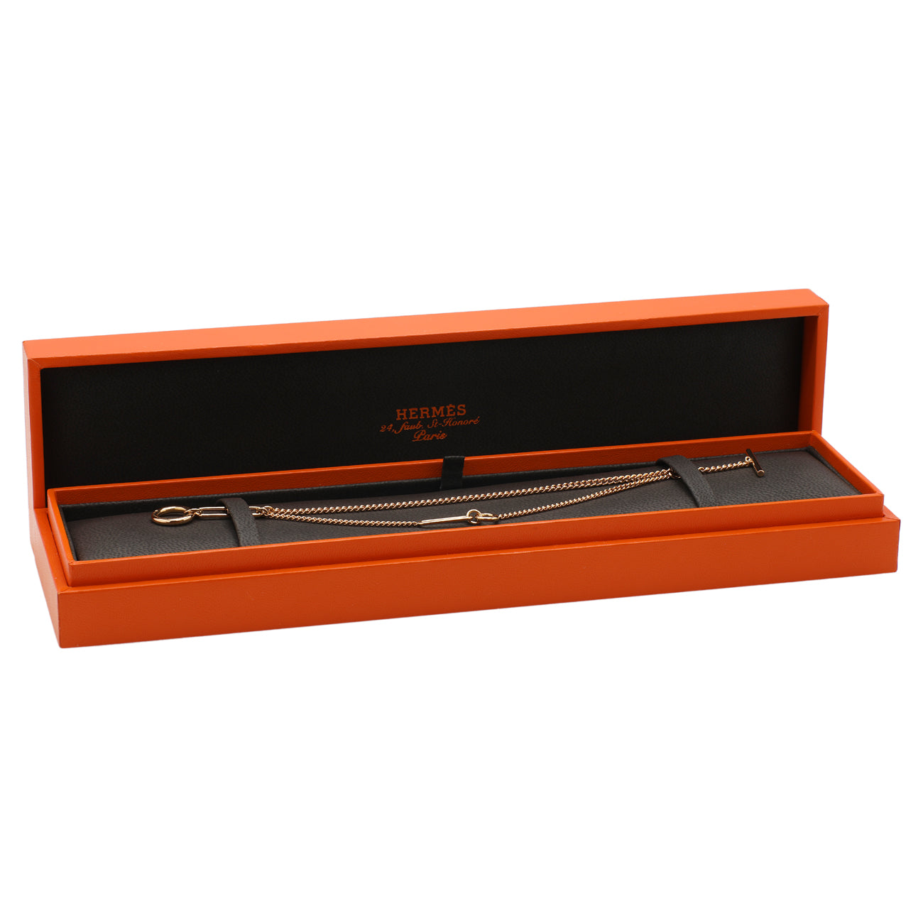 Exclusive Hermes 18K Rose Gold Echappee Bracelet — Top View