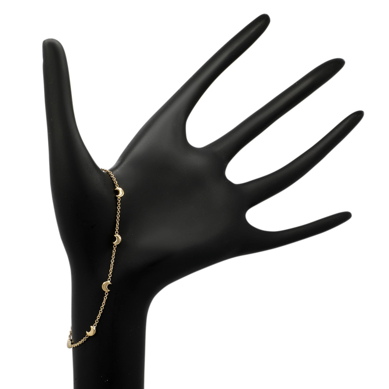 Exclusive 18K Yellow Gold Moon & Star Bracelet — Back View