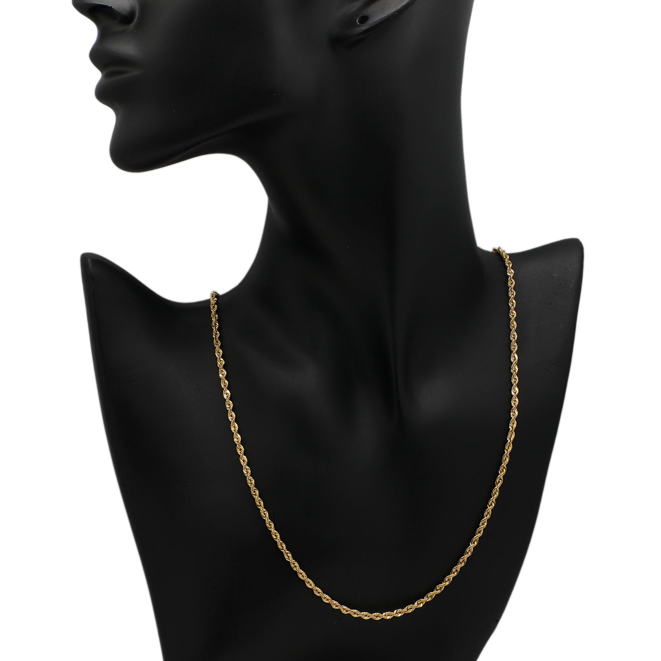 Exclusive 18K Yellow Gold Rope Chain — Back View