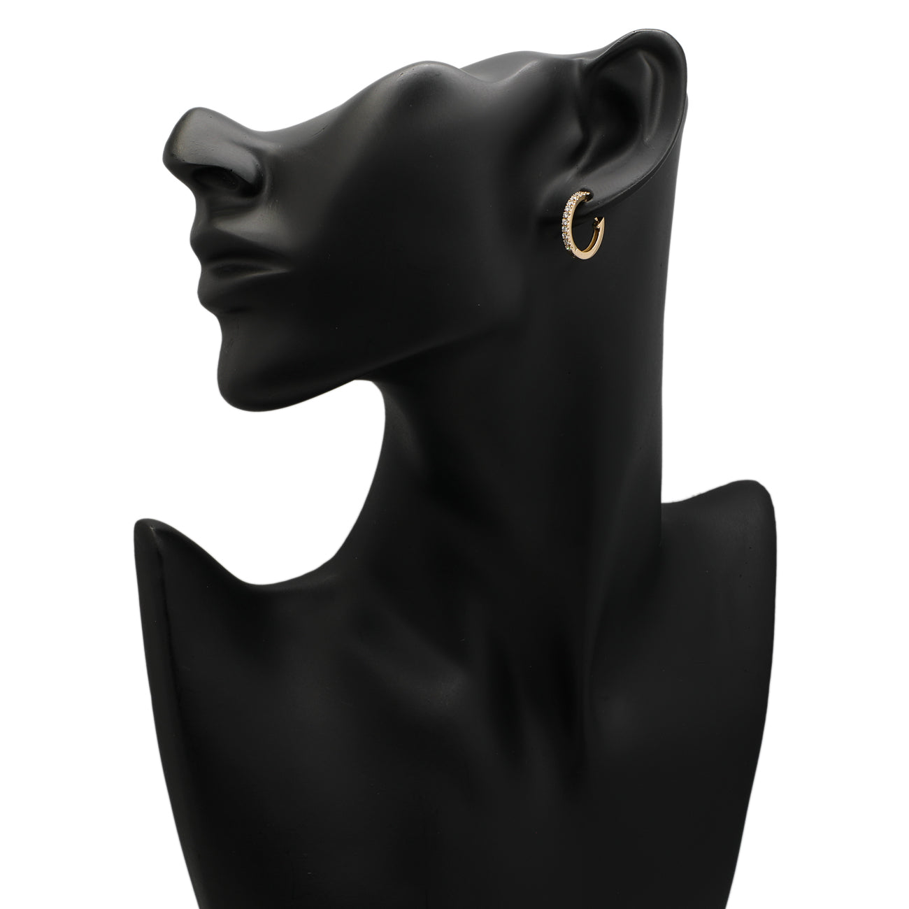 Exclusive 18K Yellow Gold Diamond Huggie Hoop Earrings — Back View