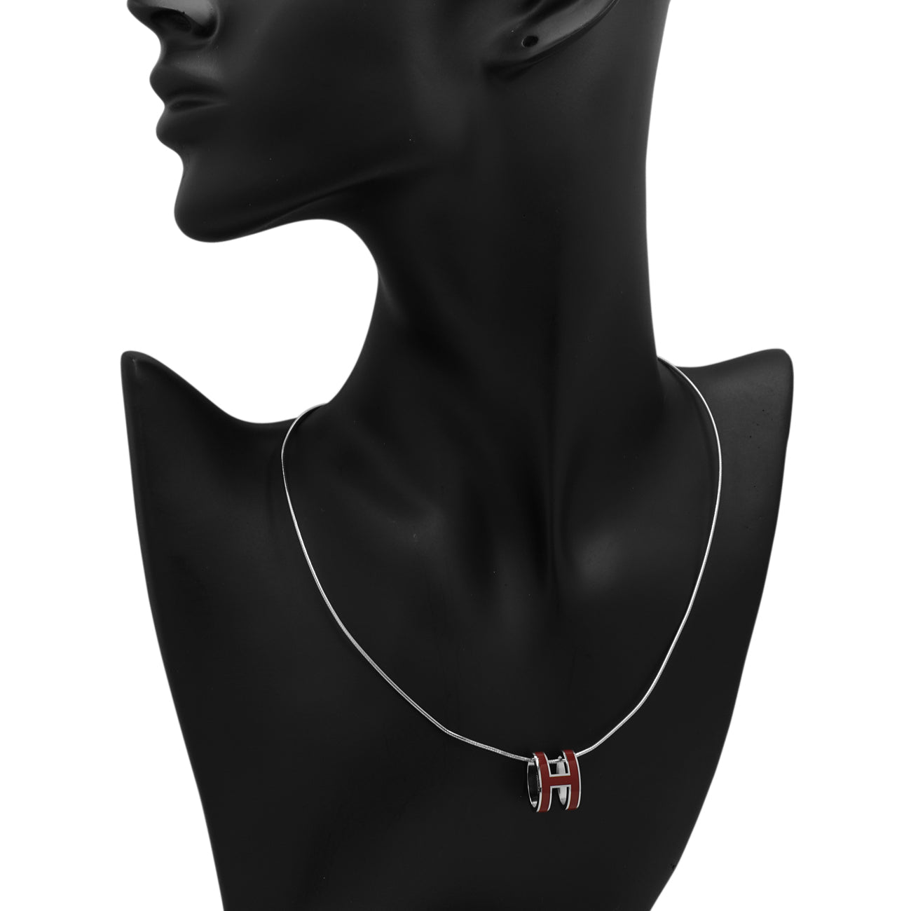 Exclusive Hermes Palladium Lacquered Pop H Pendant — Back View