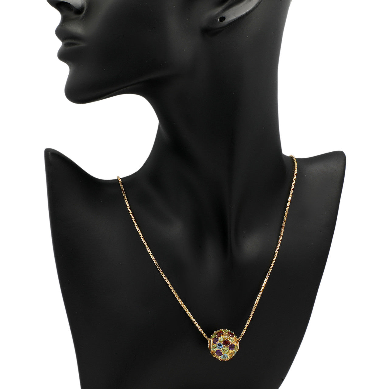 Exclusive 14K Yellow Gold Spherical Pendant Necklace — Back View
