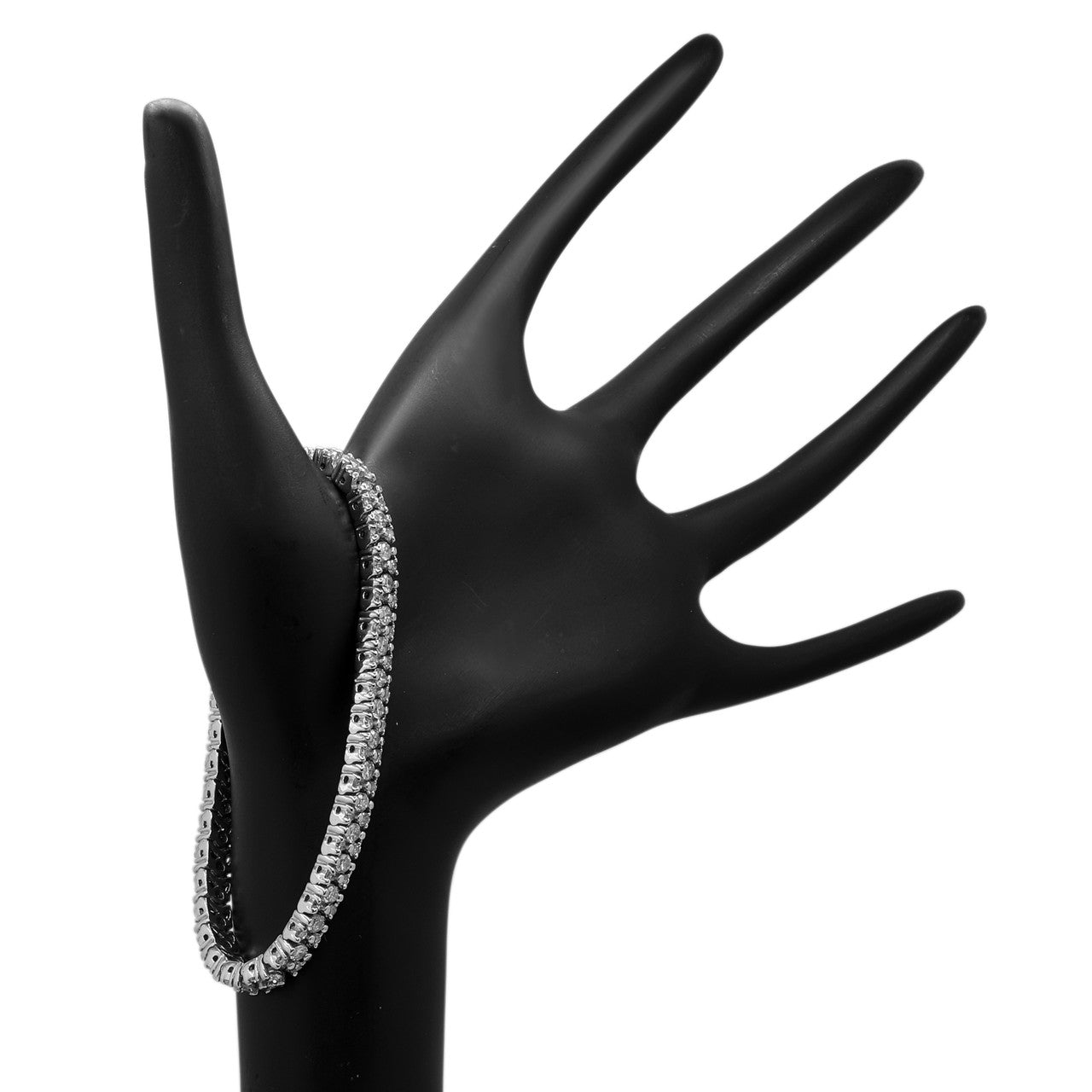 Exclusive 14K White Gold 6.24 Carat Tennis Bracelet — Back View