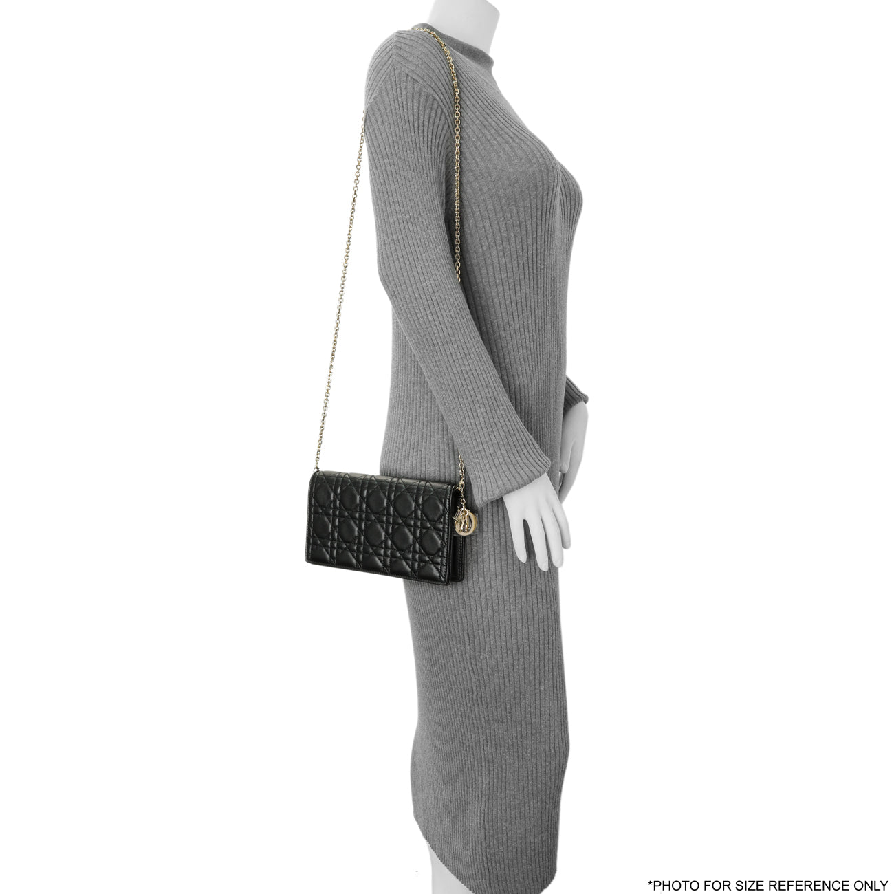 Exclusive Christian Dior Black Lambskin Cannage Lady Dior Pouch — Alternate View 7