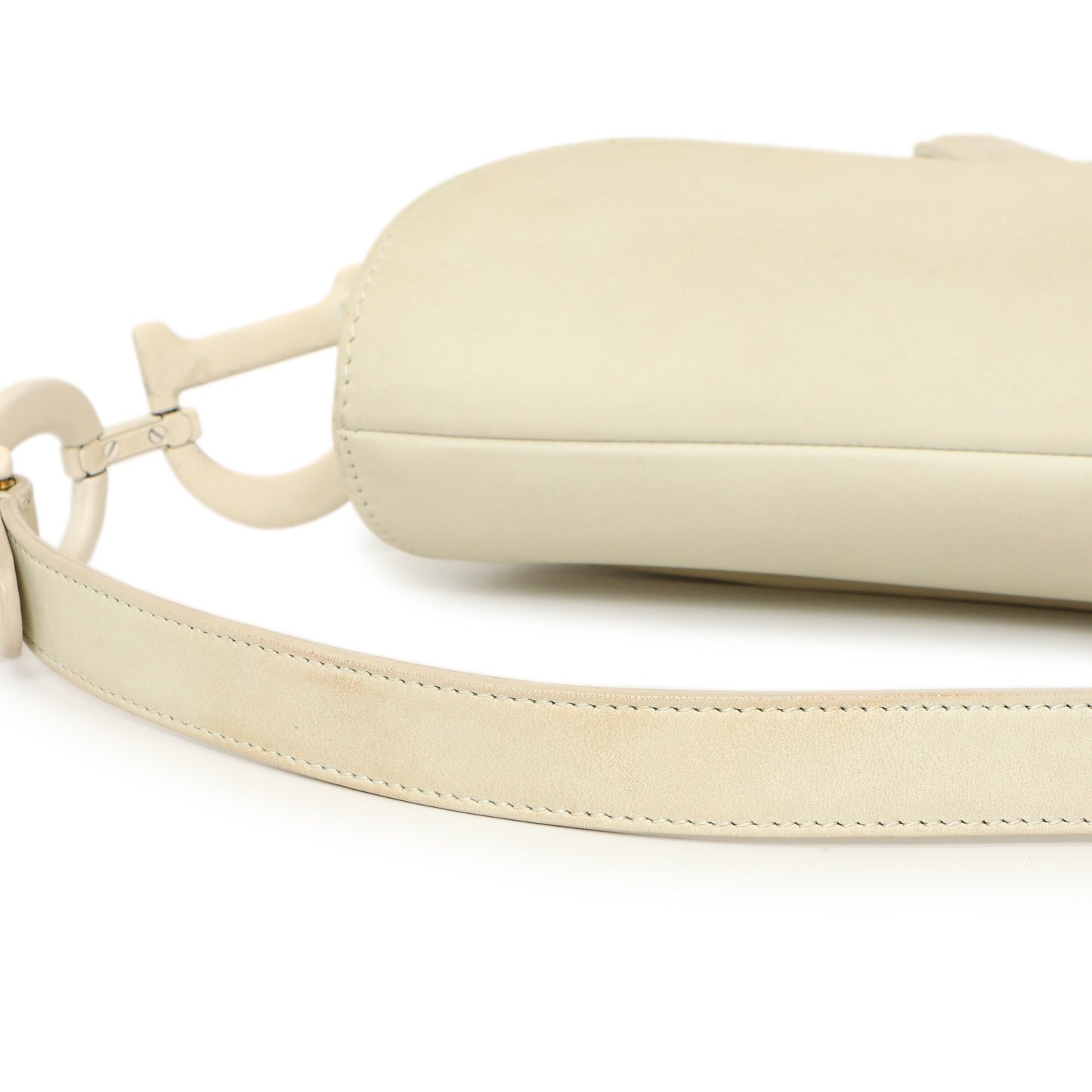Exclusive Christian Dior White Ultra Matte Calfskin Saddle Bag — Alternate View 8